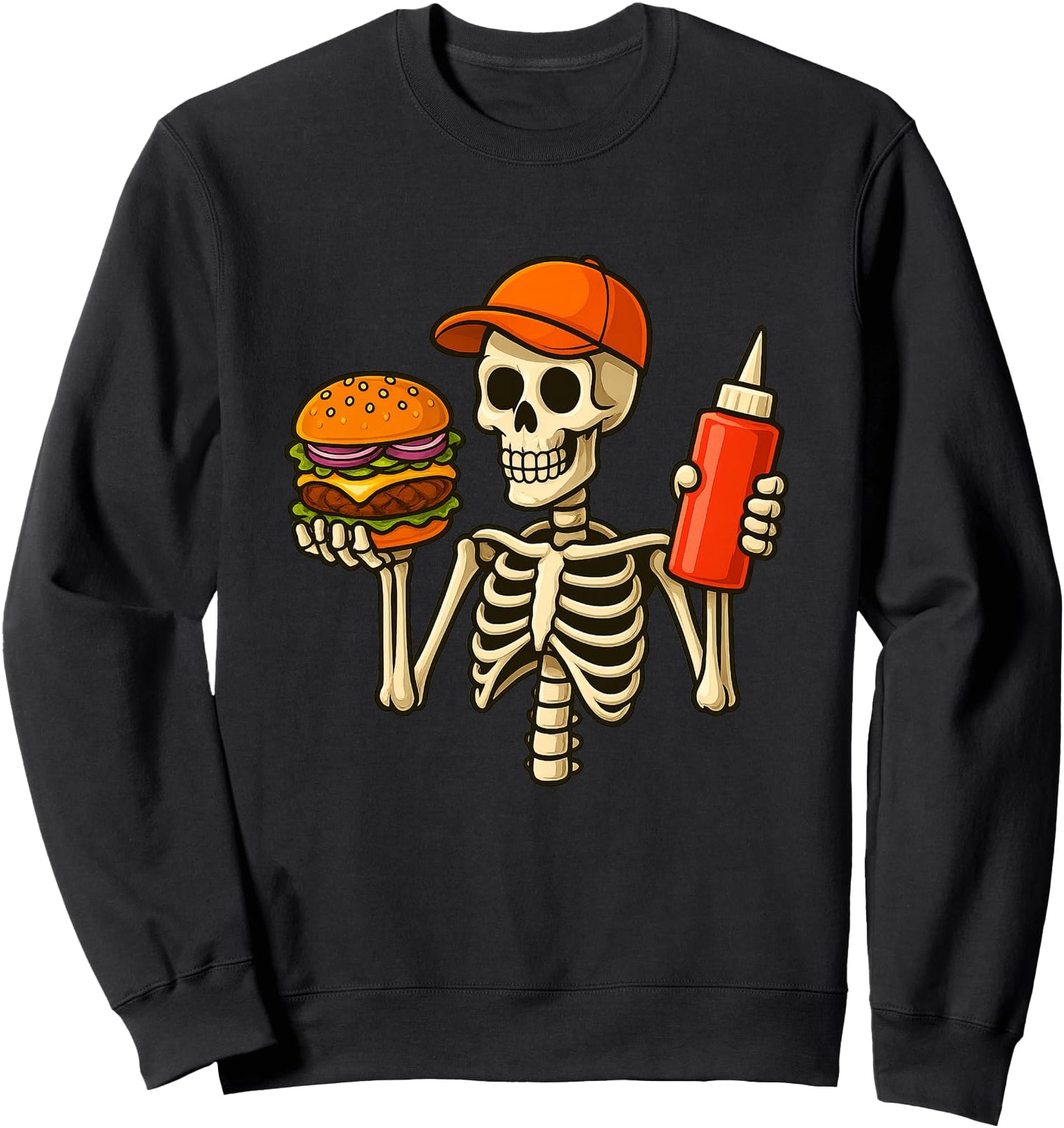 Halloween Burger Skeleton Foodie Burger Cook Chef Sweatshirt