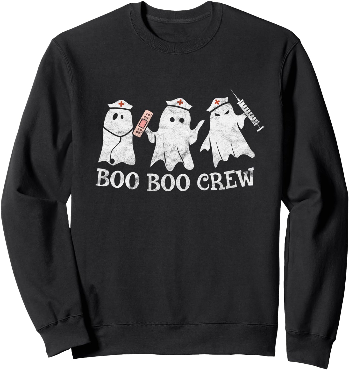 Vintage School ER RN ICU Halloween Ghost Boo Boo Crew Nurse Sweatshirt