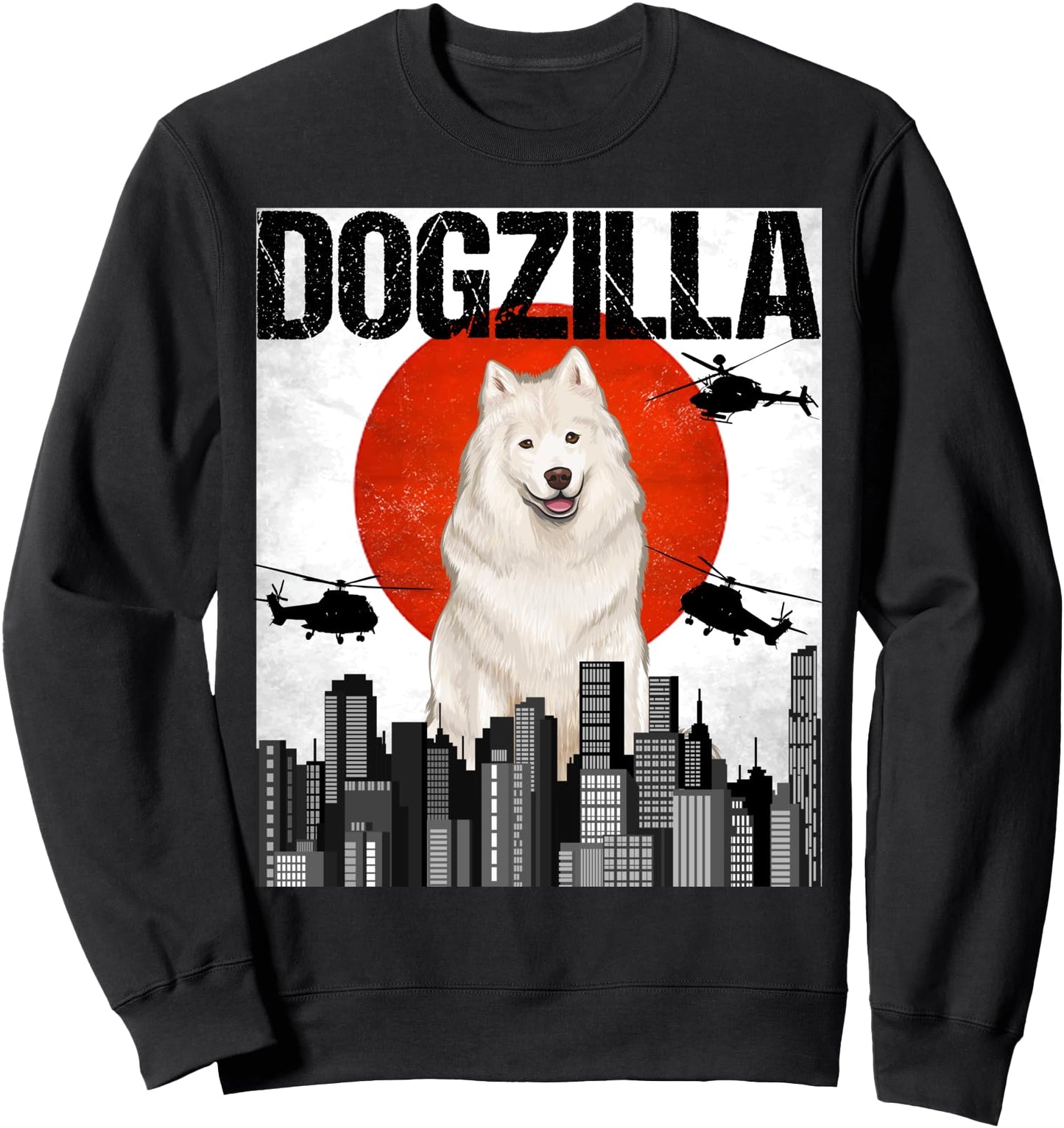 Funny Vintage Japanese Dogzilla Samoyed Sweatshirt