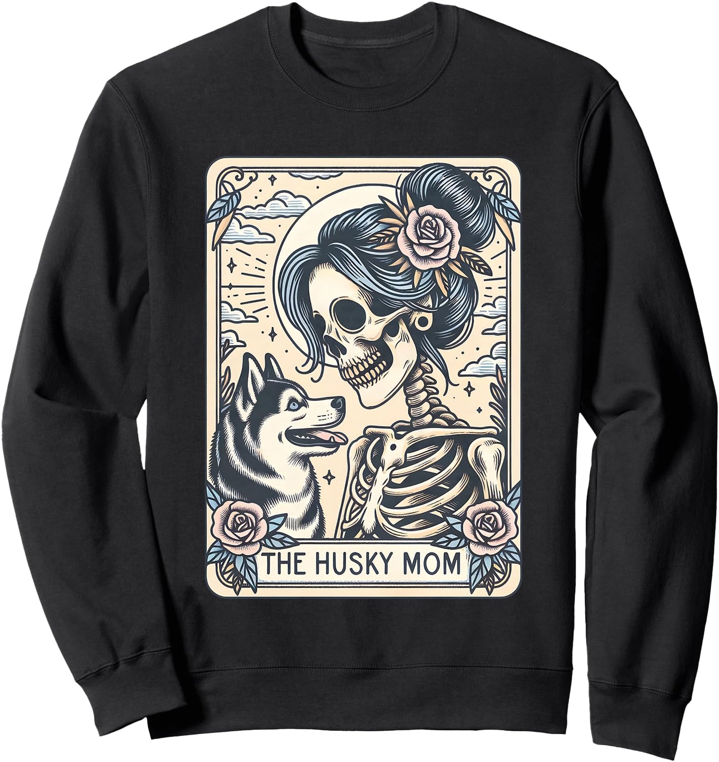 the husky mom siberian husky mom tarot card Sweatshirt