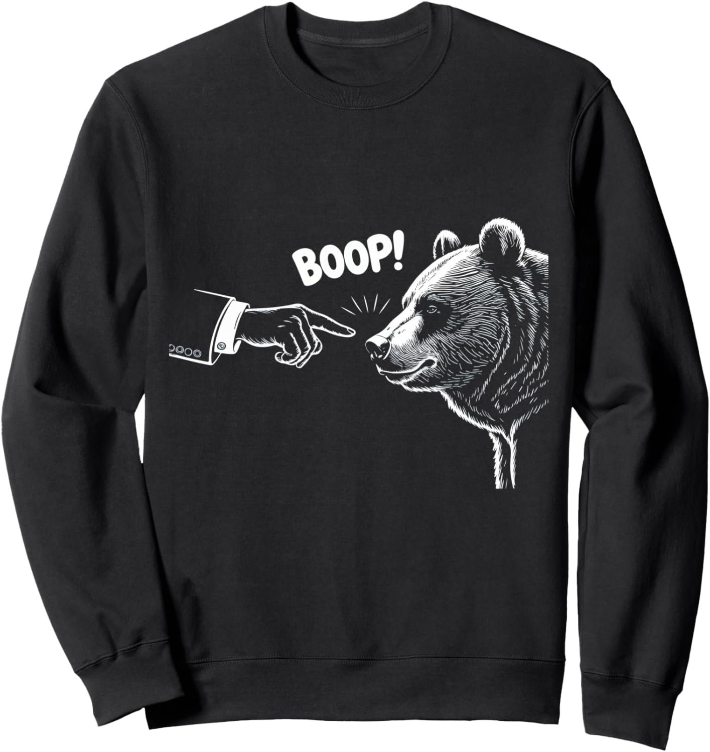Bear Boop Funny Bear Nose Retro Outdoors Humor bear Sweatshirt