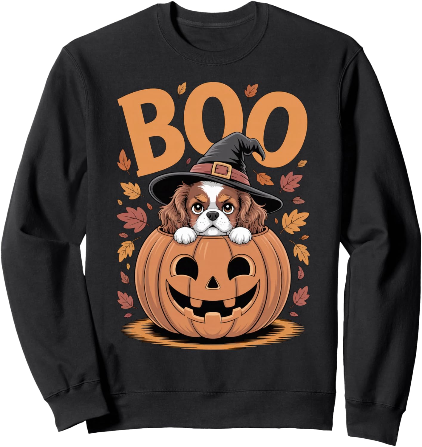 Pumpkin Halloween Cavalier King Charles Spaniel Sweatshirt