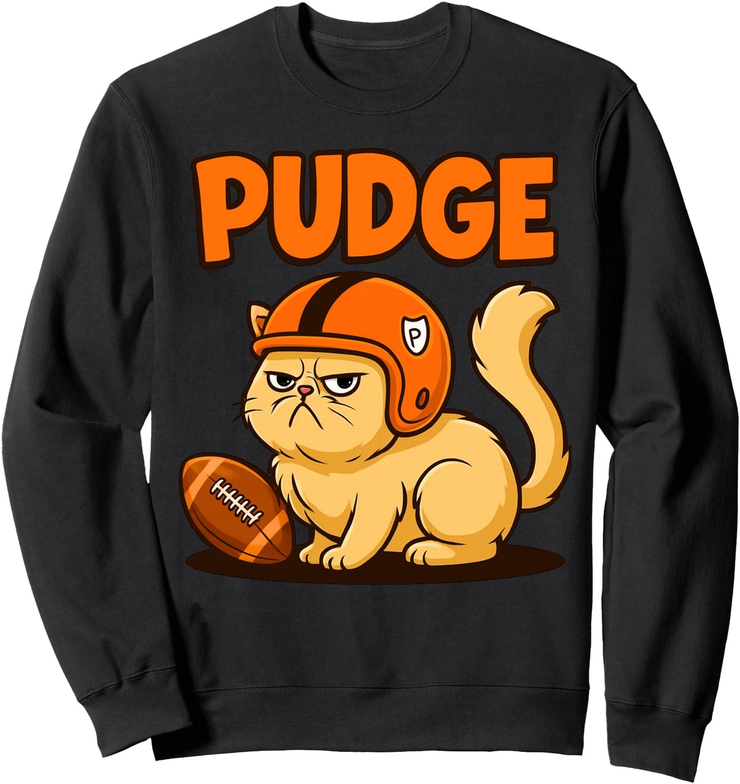 Pudge Grumpy Football Cat Sweatshirt