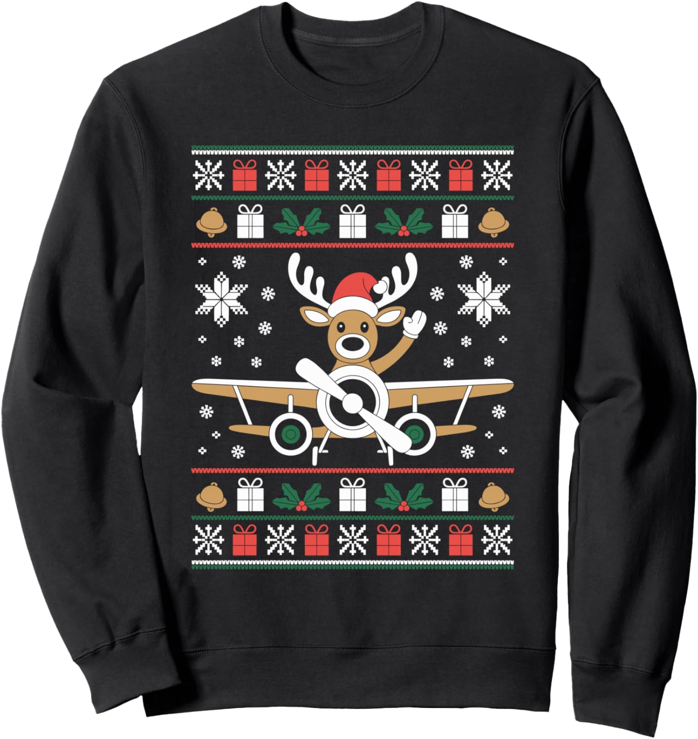Reindeer Pilot Ugly Christmas Sweater Aviation Xmas For Kids Sweatshirt