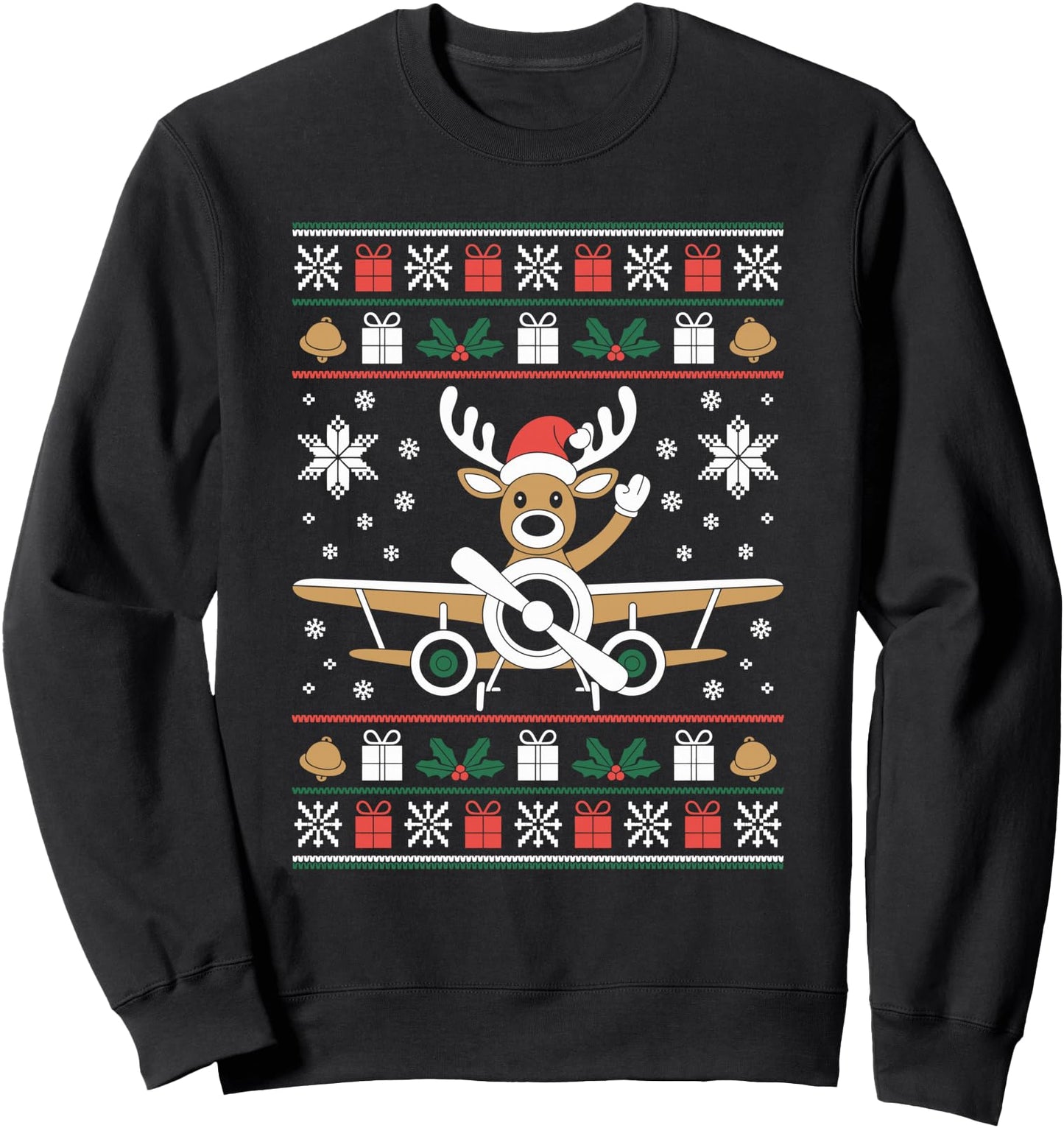 Reindeer Pilot Ugly Christmas Sweater Aviation Xmas For Sweatshirt