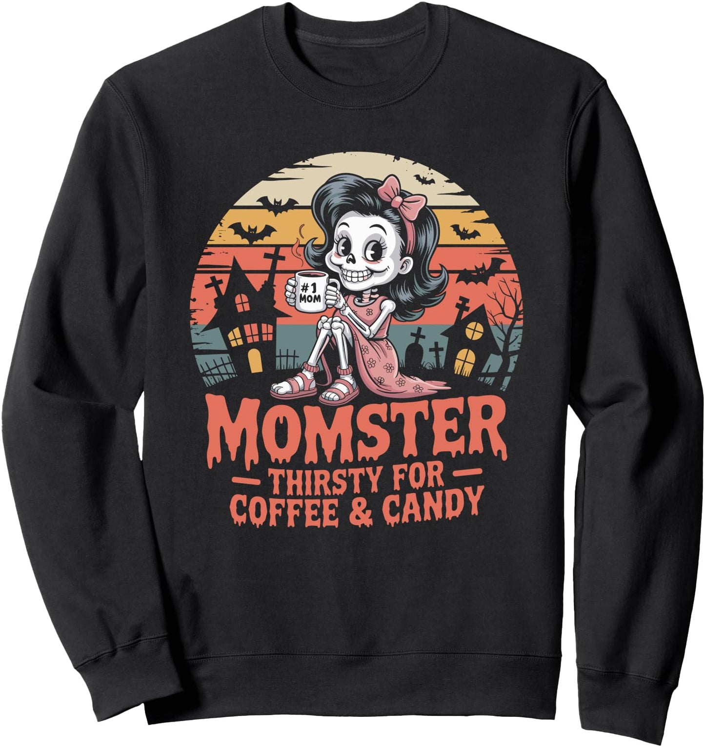 Funny Momster Halloween Mom Skeleton Costume Sweatshirt