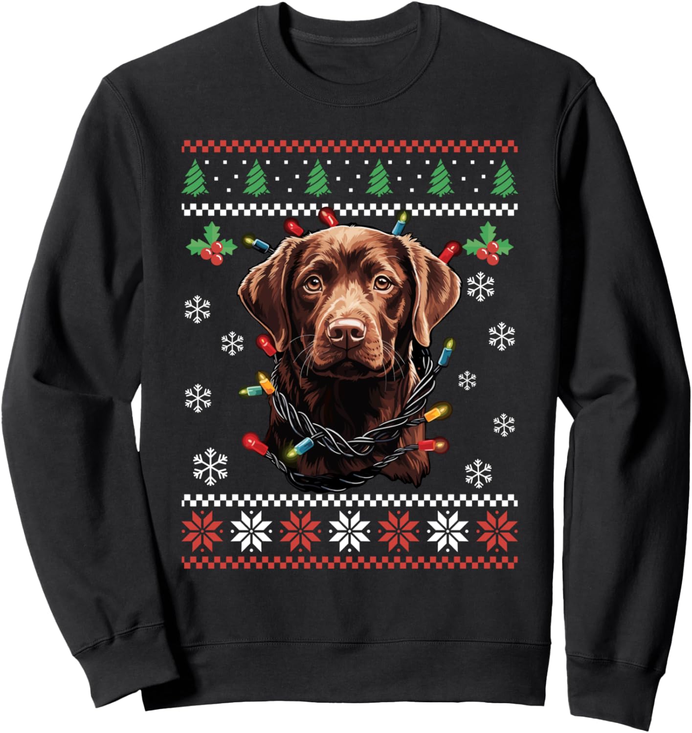Chocolate Labrador Ugly Christmas Sweater Xmas Adults Kids Sweatshirt