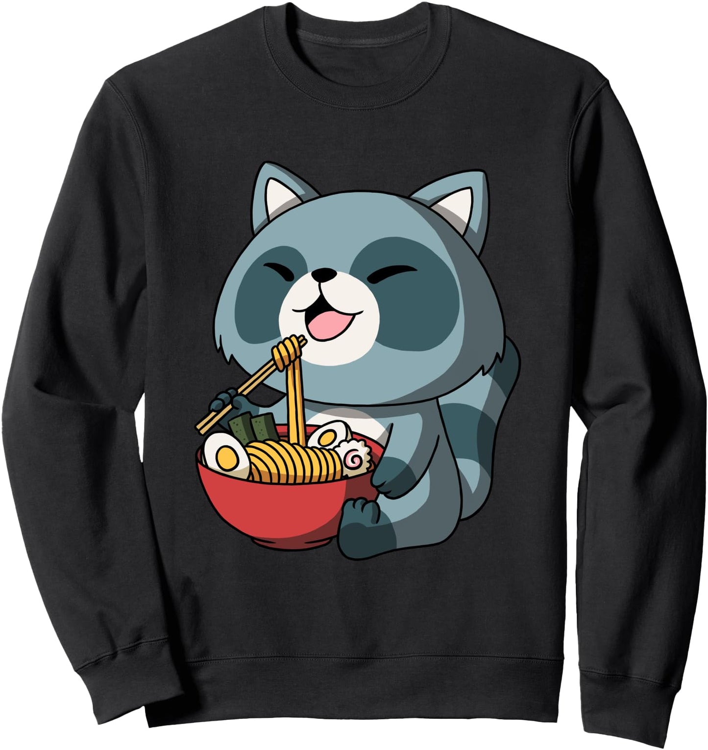 Kawaii Anime Racoon Asian Noodles Japanese Ramen Sweatshirt