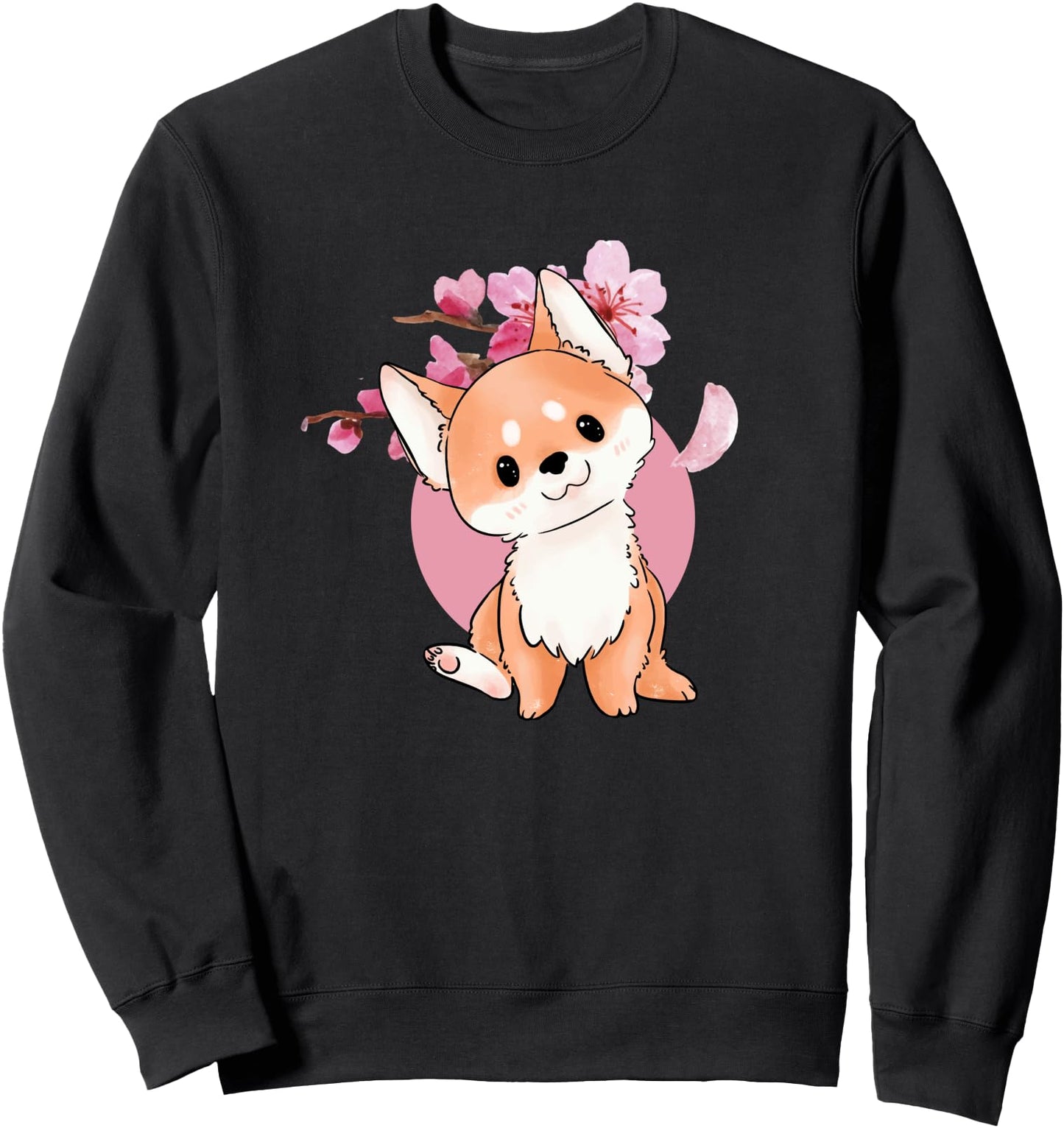 Cute Shiba Inu and Japanese Sakura Cherry Blossom Sweatshirt