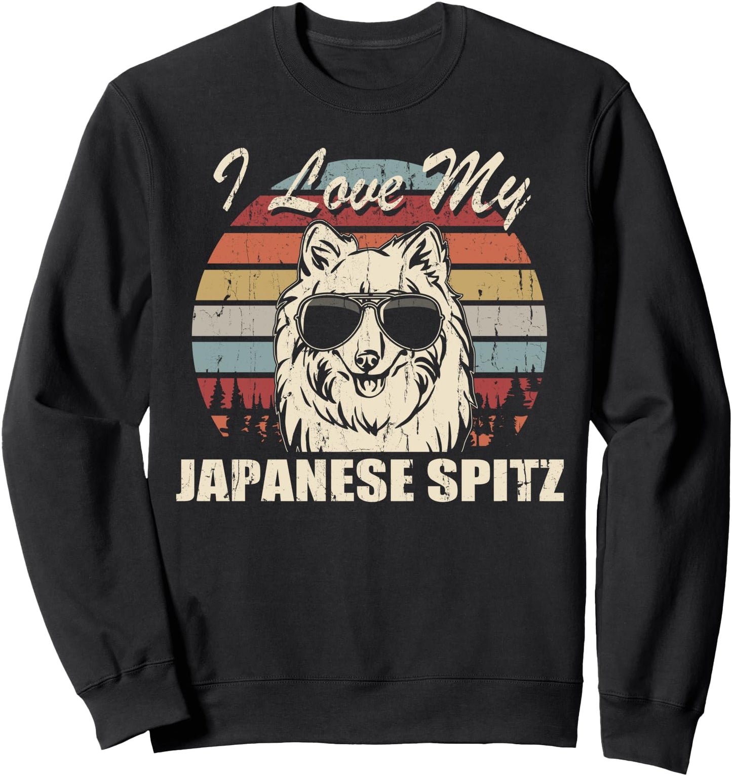 I Love My Japanese Spitz Vintage Retro Design Sweatshirt