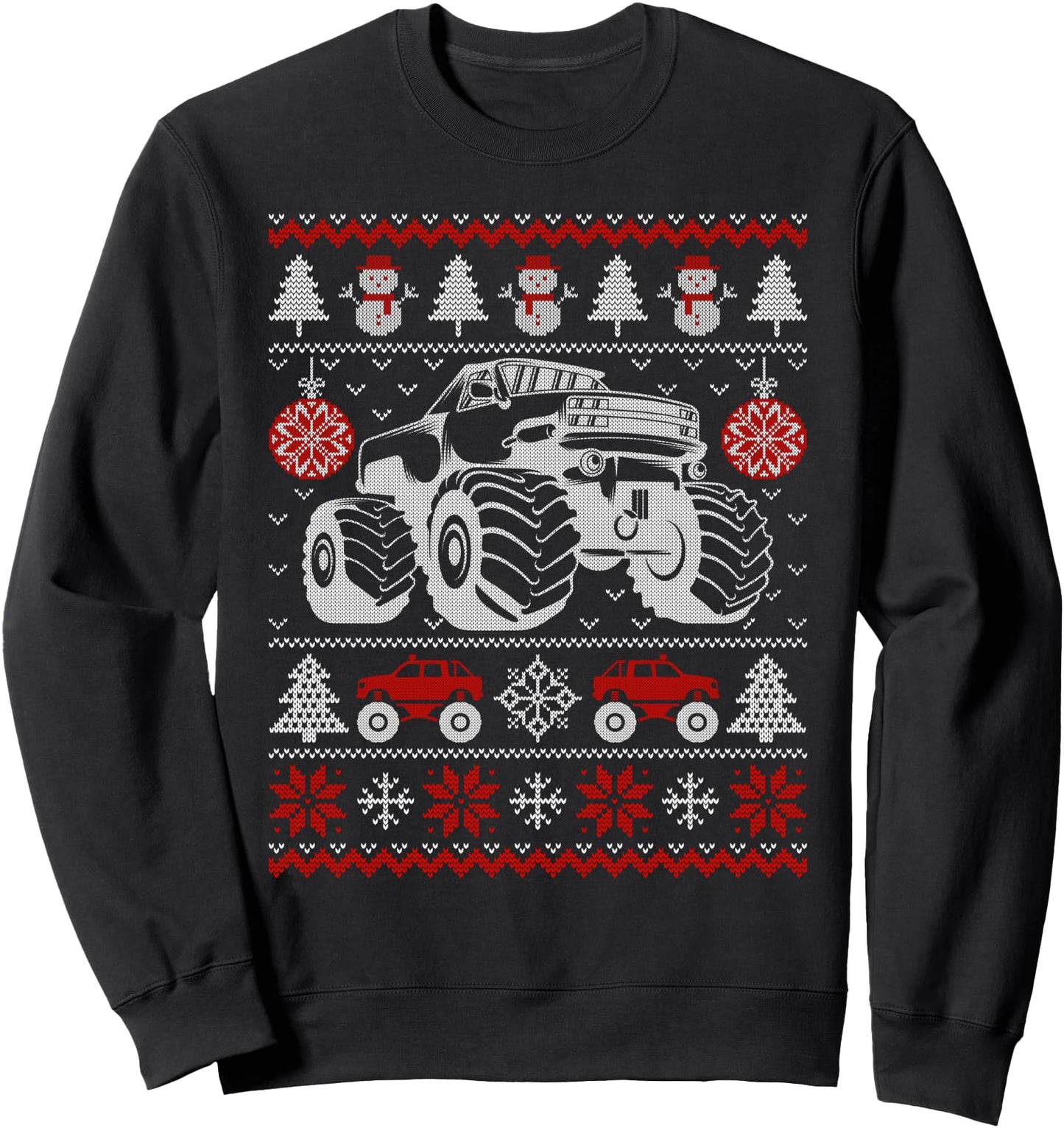 Monster Truck Lovers Ugly Christmas Sweater Xmas Boys Sweatshirt
