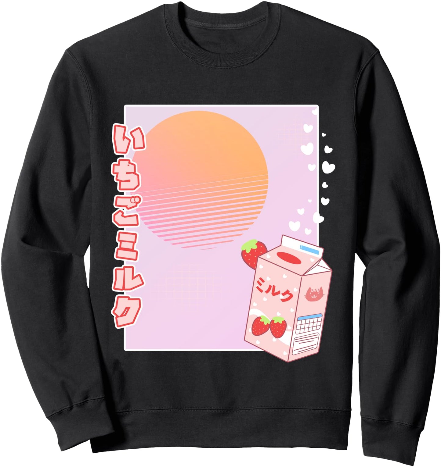 Strawberry Milk Ichigo Miruku Kawaii Japanese Design Sweatshirt