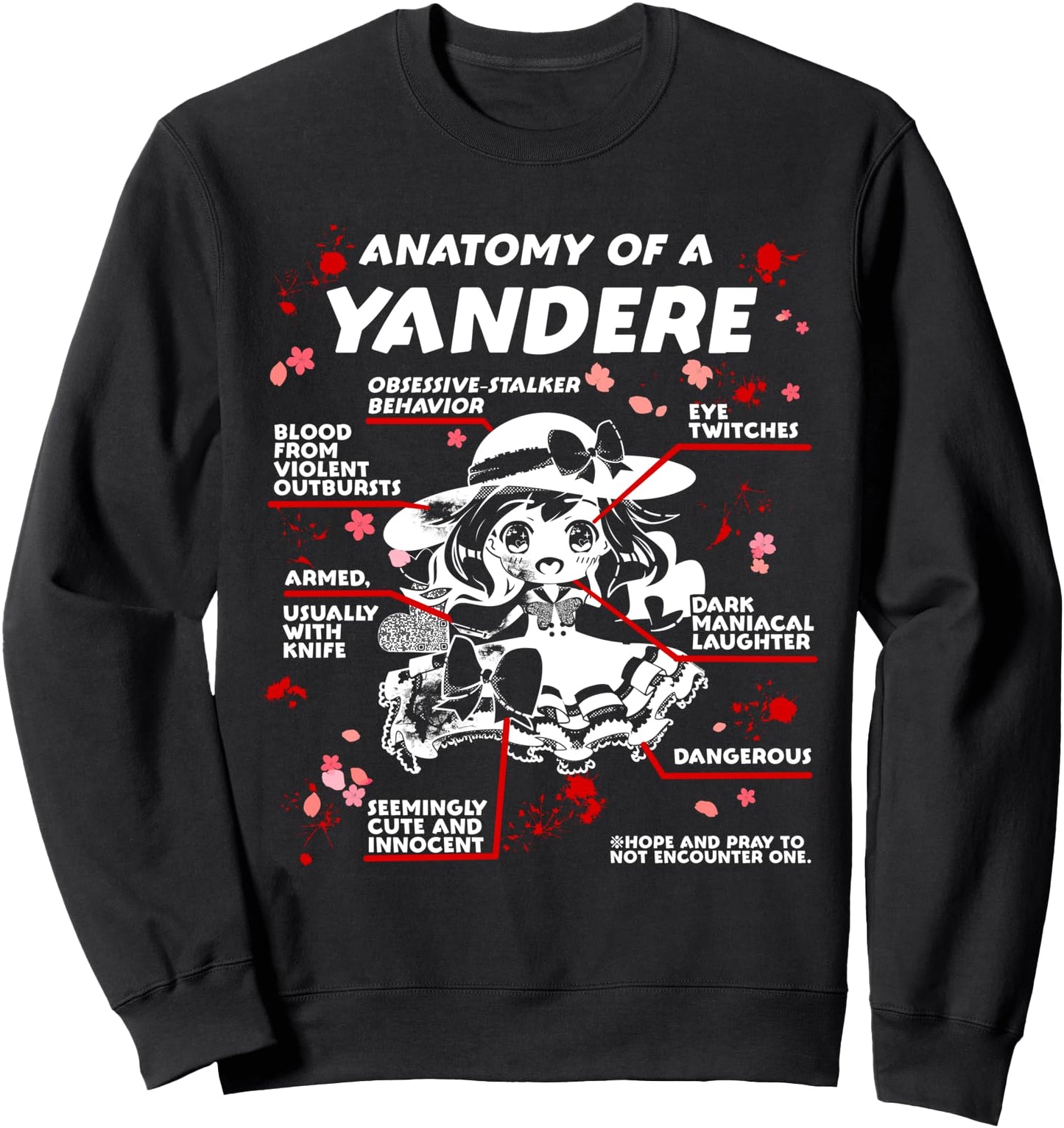 Anatomy of a Yandere - Kawaii Japanese Anime Sweatshirt