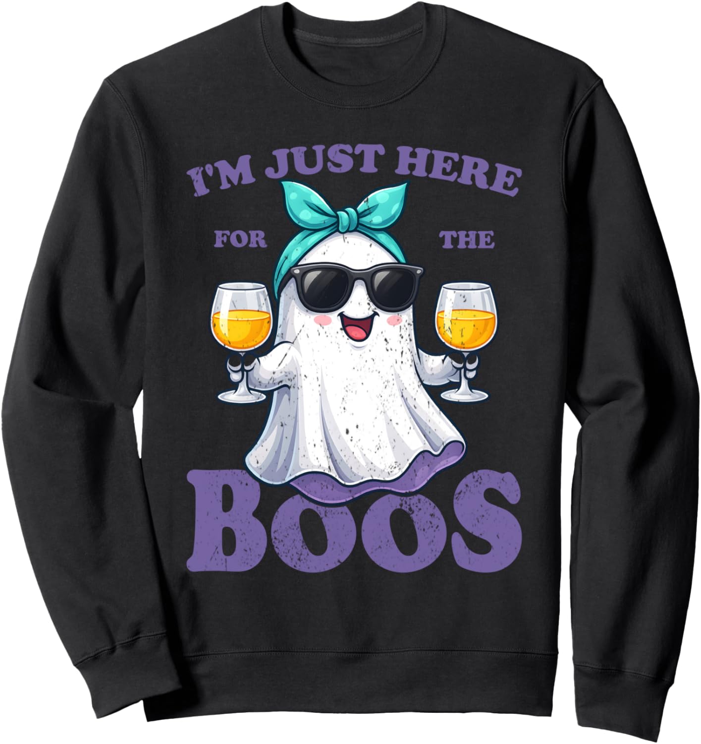 I'm Just Here For The Boos Halloween Women Ghost Cute Funny Sweatshirt