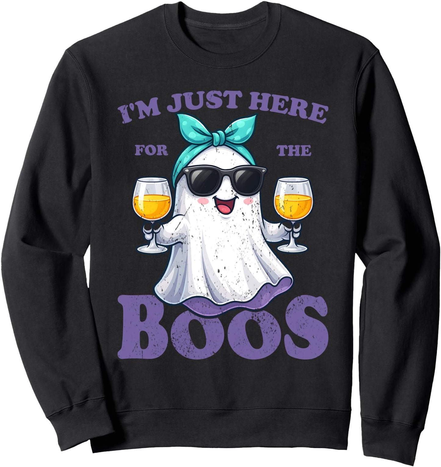 I'm Just Here For The Boos Halloween Women Ghost Cute Funny Sweatshirt
