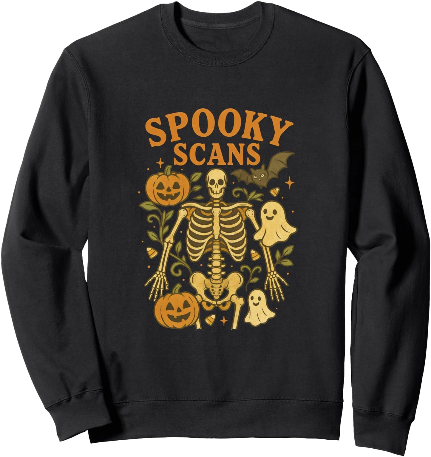 Spooky Scans Radiology Tech CT Skeleton Ribcage Halloween Sweatshirt