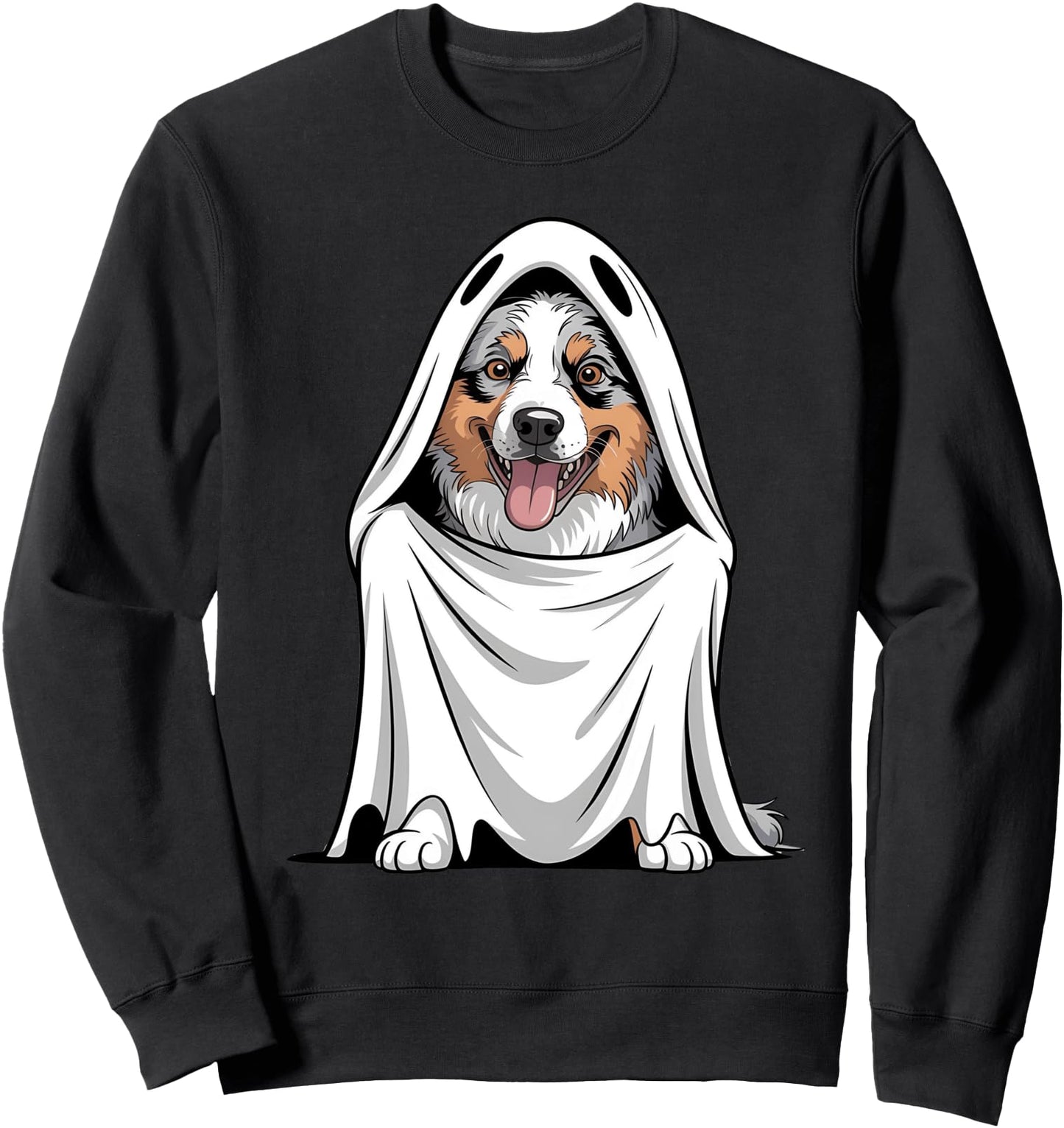 Australian Shepherd Dog Pumpkin Ghost Halloween Dog Lover Sweatshirt