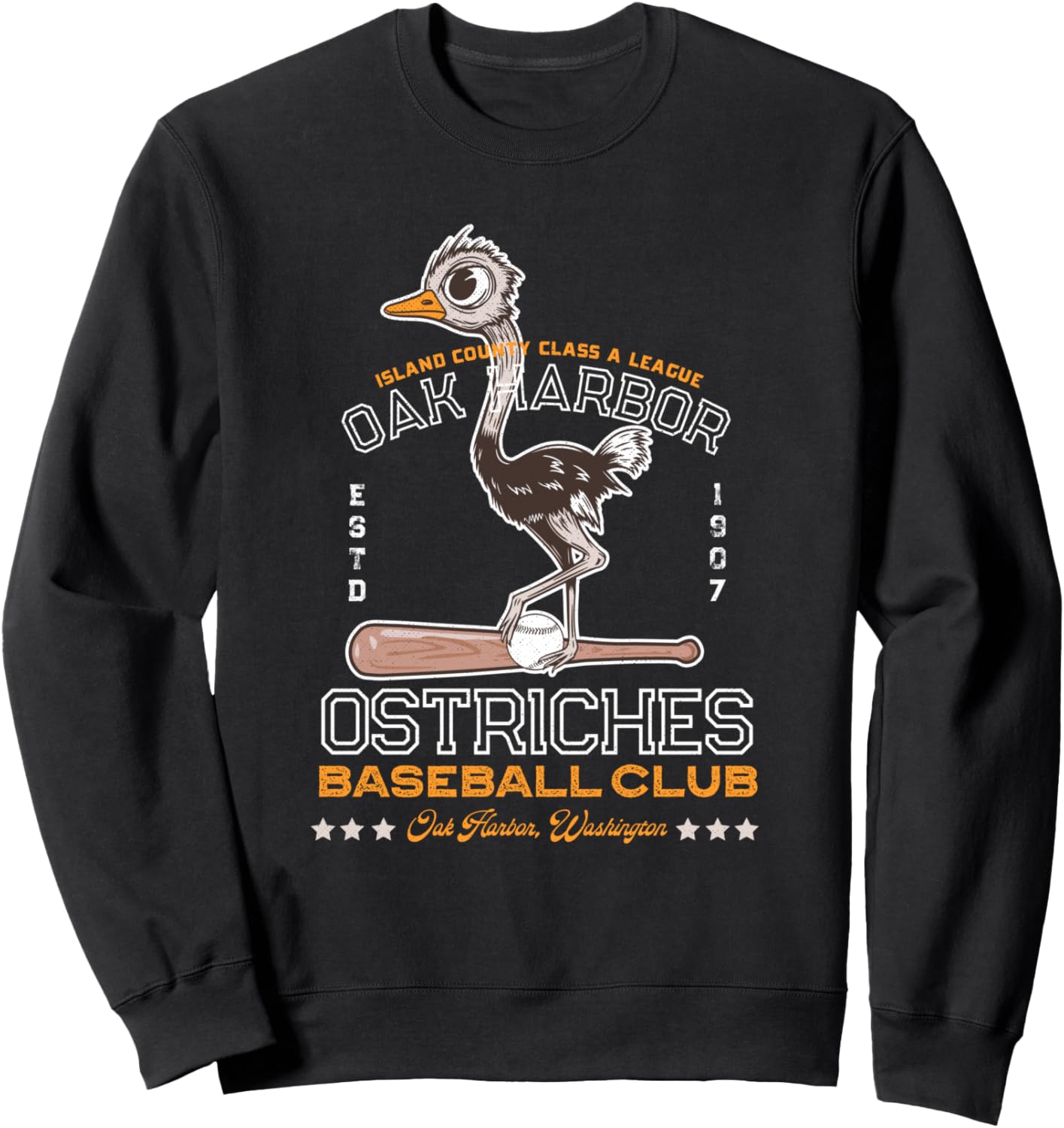 Oak Harbor Ostriches Retro Minor League Baseball Team Sweatshirt