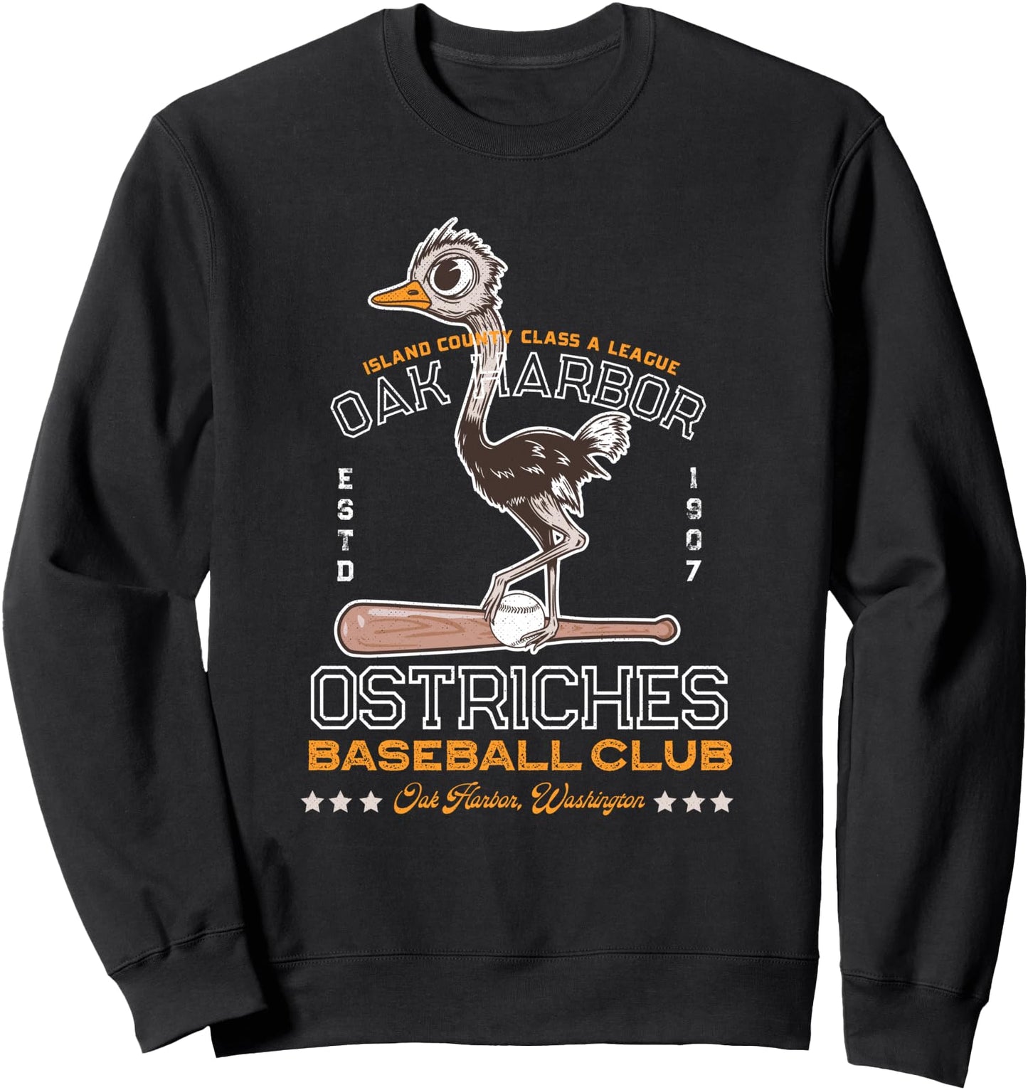 Oak Harbor Ostriches Retro Minor League Baseball Team Sweatshirt