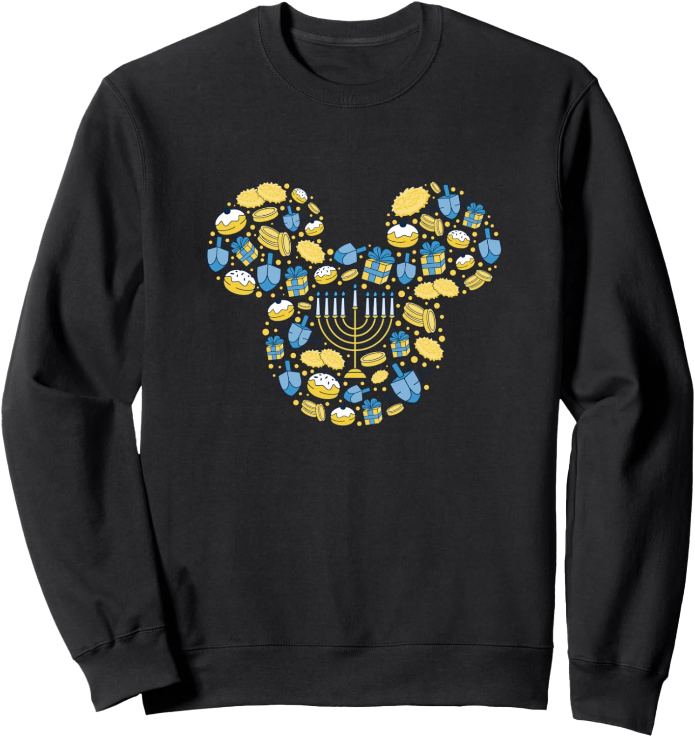 Disney Mickey Mouse Icon Hanukkah Hanukah Dreidel Menorah Sweatshirt