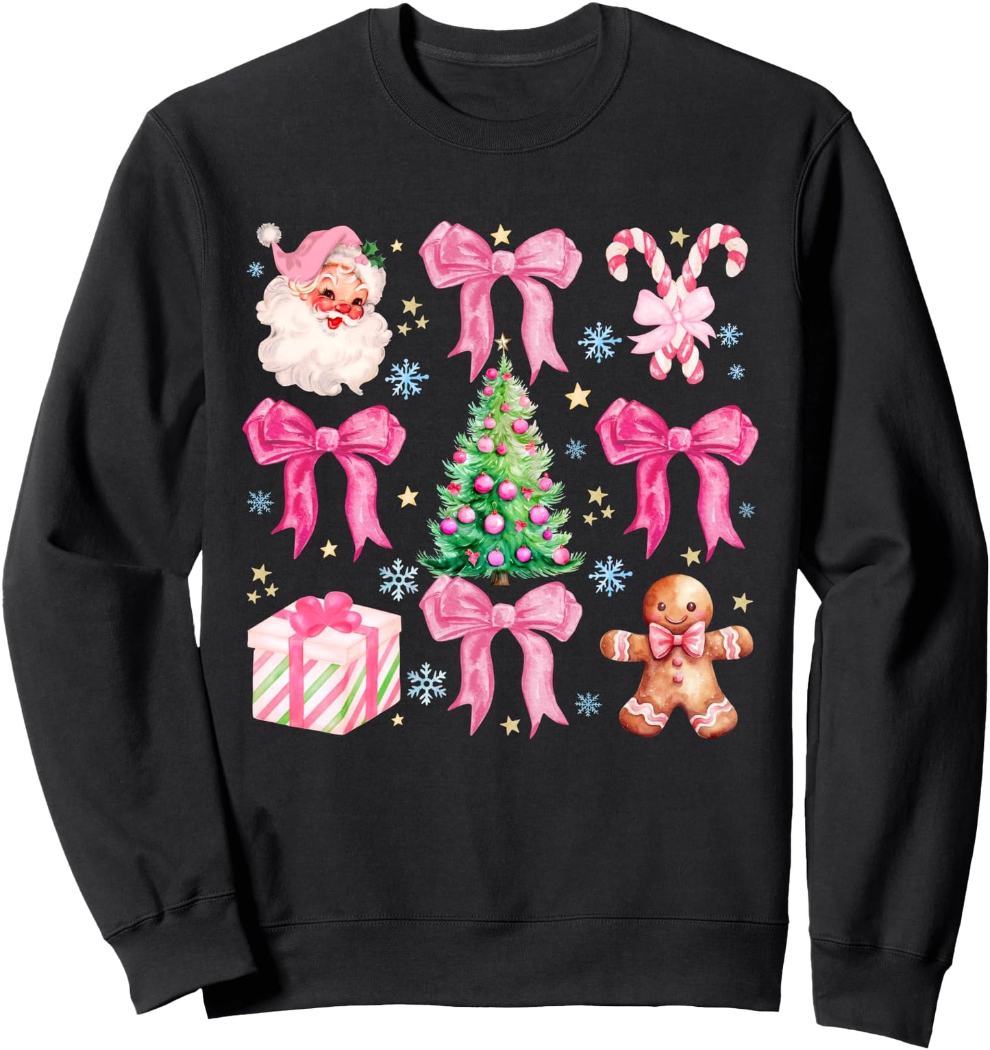 Coquette Bow Christmas Tree Coquette Bow Santa CandyCanes Sweatshirt