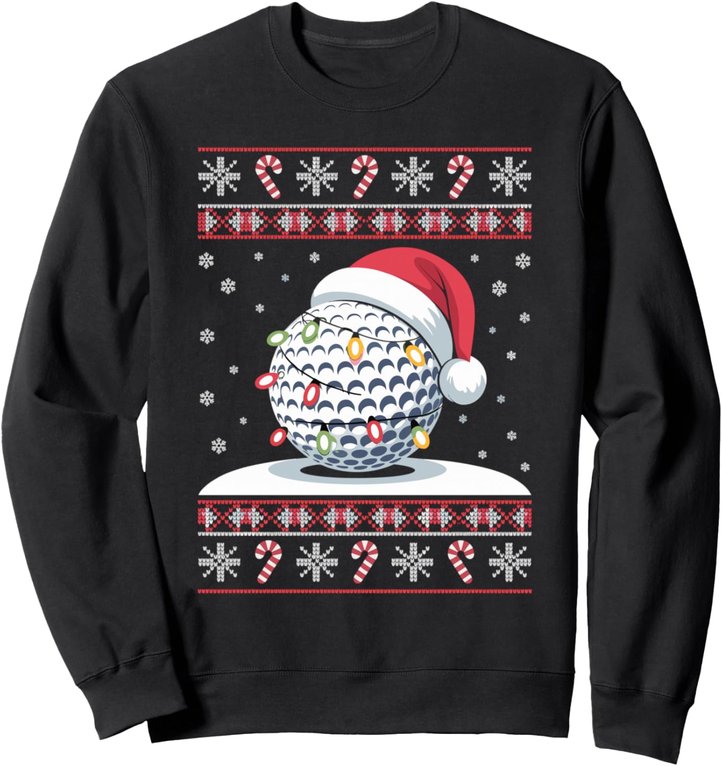 Golf Ball Santa Hat Ugly Christmas Sweater Golfer Golfing Sweatshirt