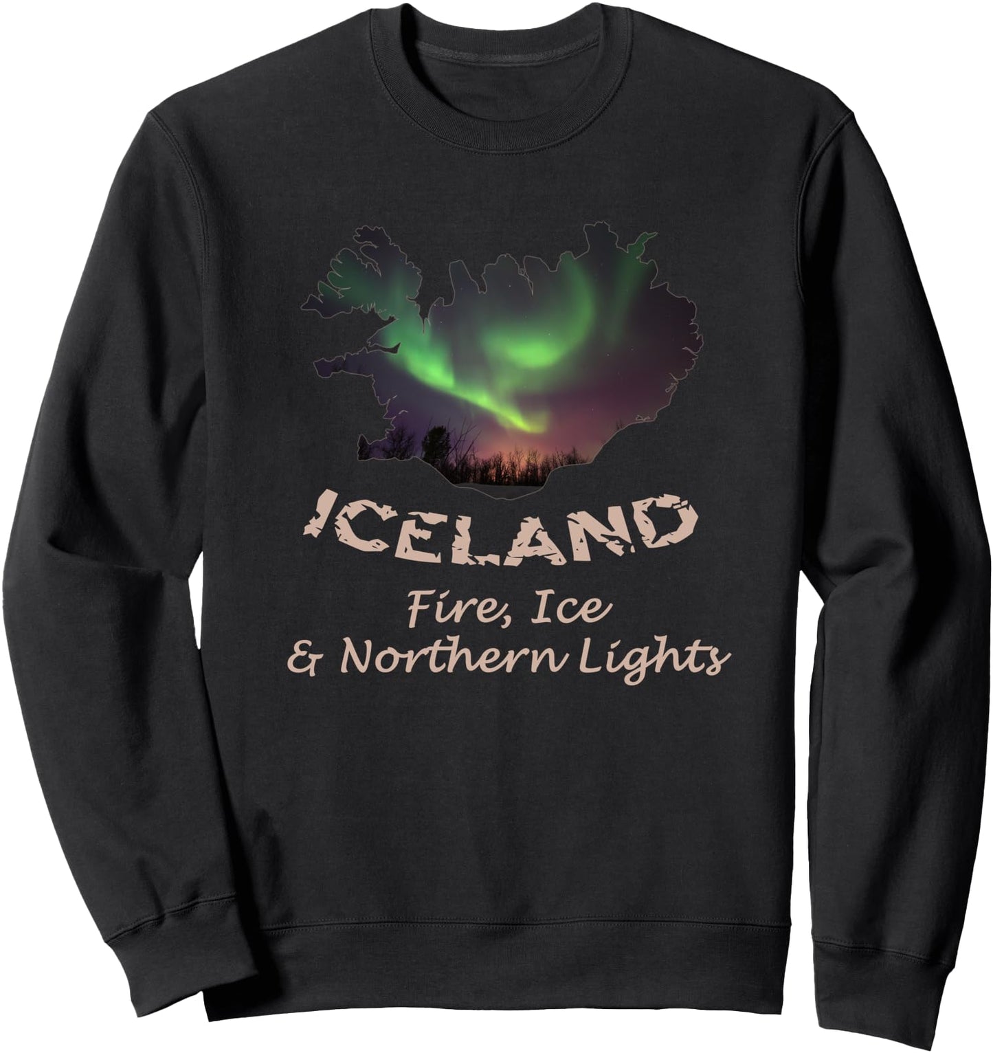 Iceland - Fire Ice & Northern Lights Aurora Sweatshirt