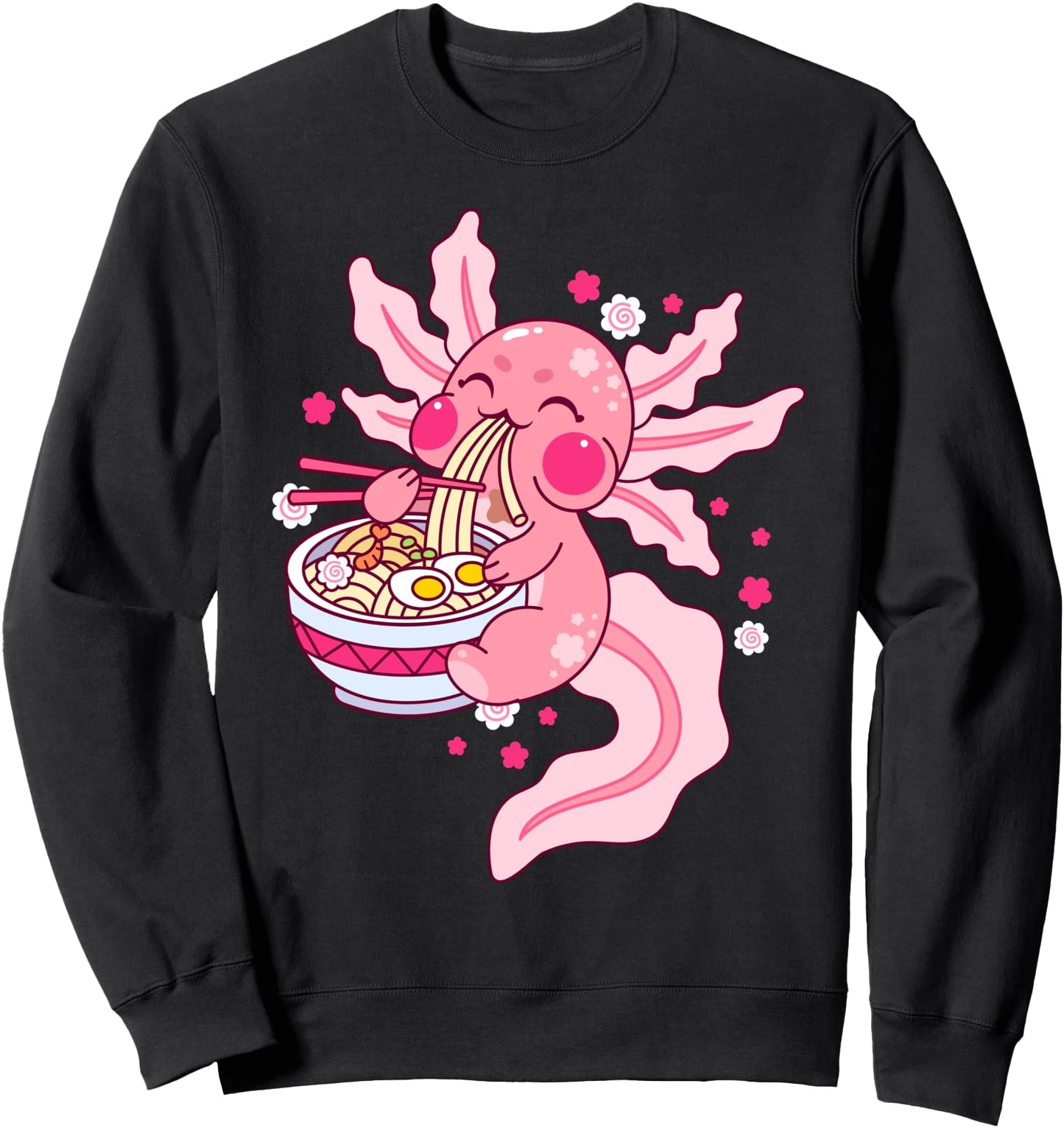 Ramen Axolotl Kawaii Cute Anime Otaku Japanese Ramen Noodles Sweatshirt