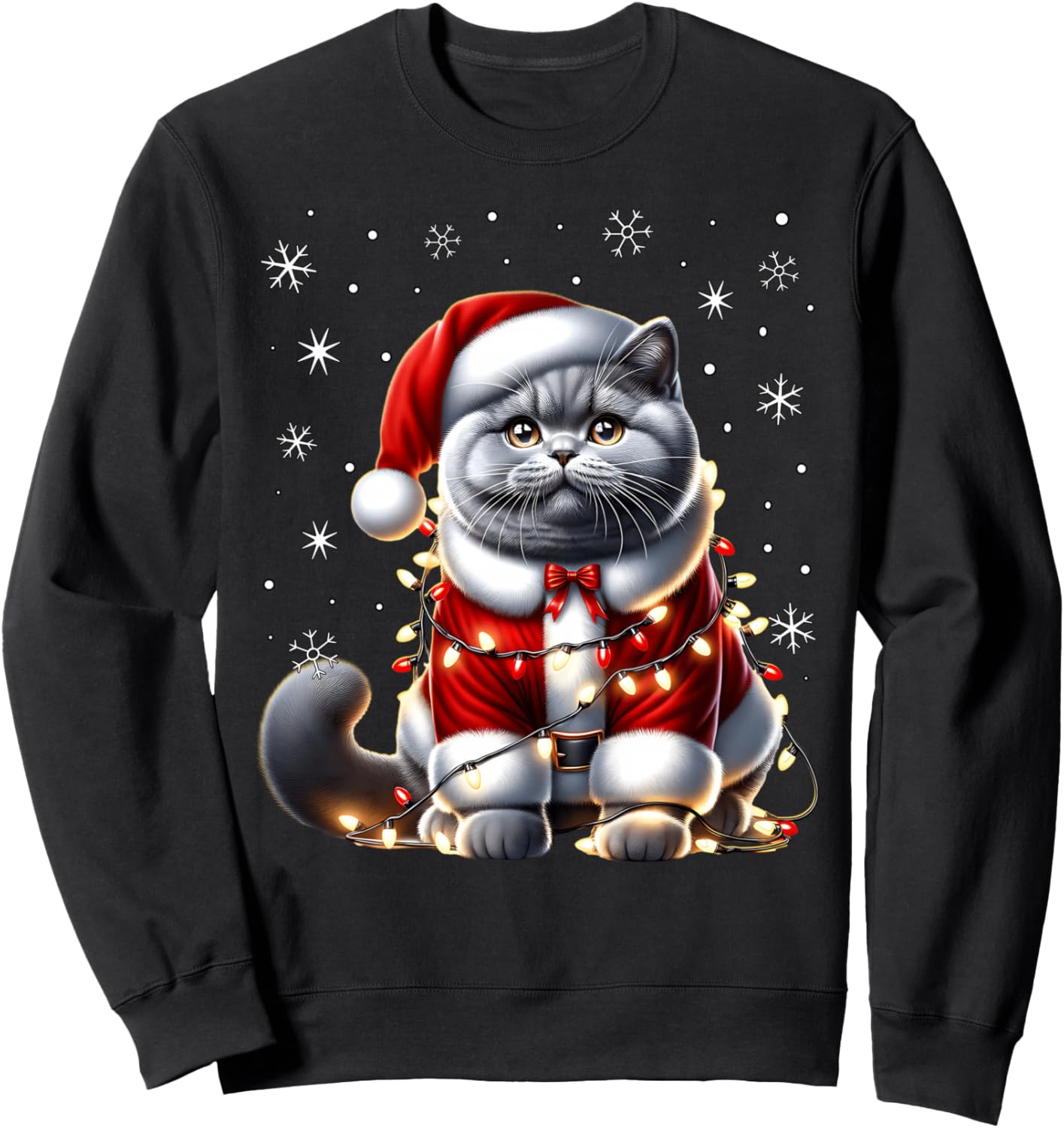 British Shorthair Santa Claus Costume British Shorthair Xmas Sweatshirt
