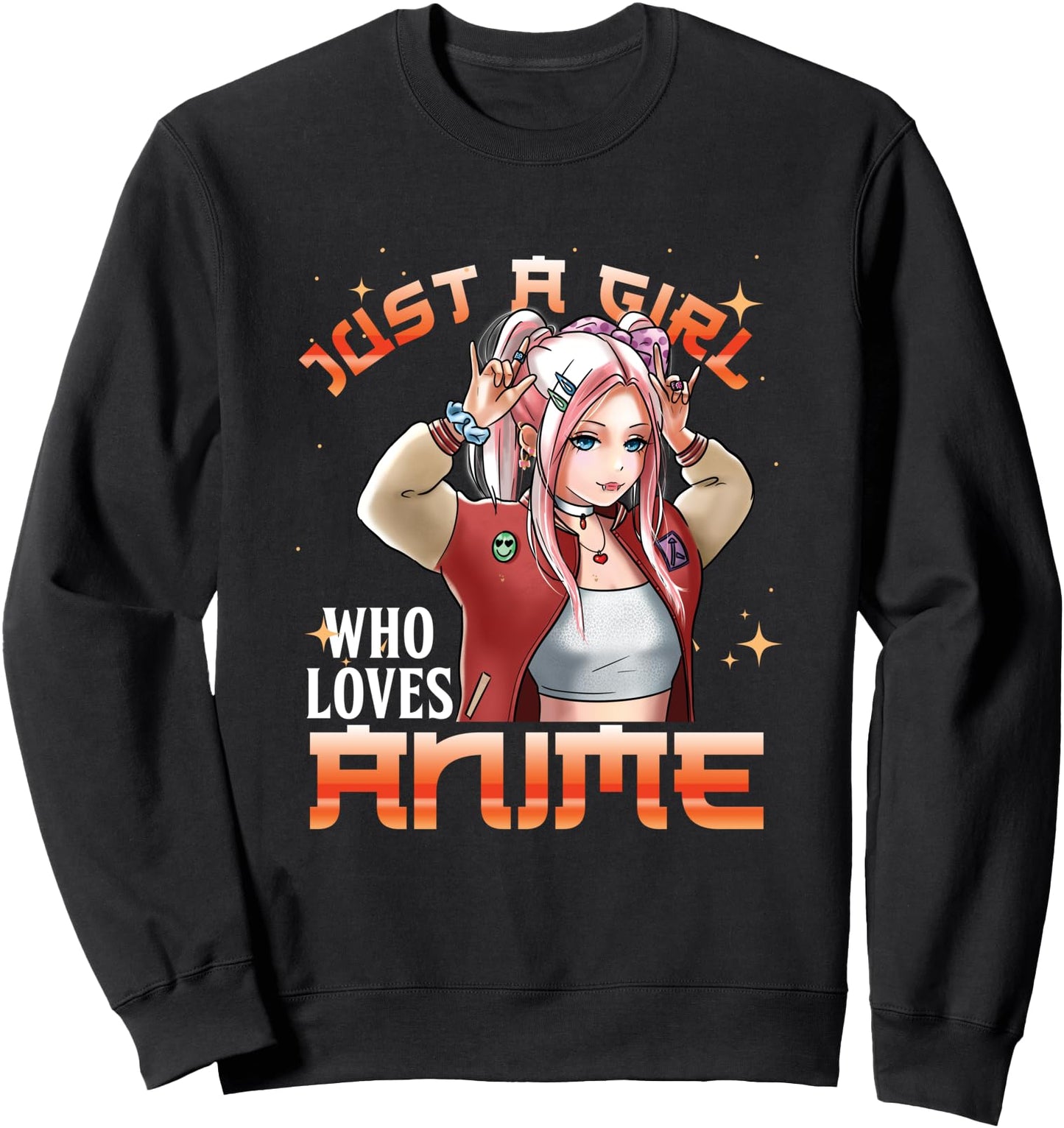 Girl Who Loves Anime Kawaii Otaku Manga Japanese Art Cosplay Sweatshirt