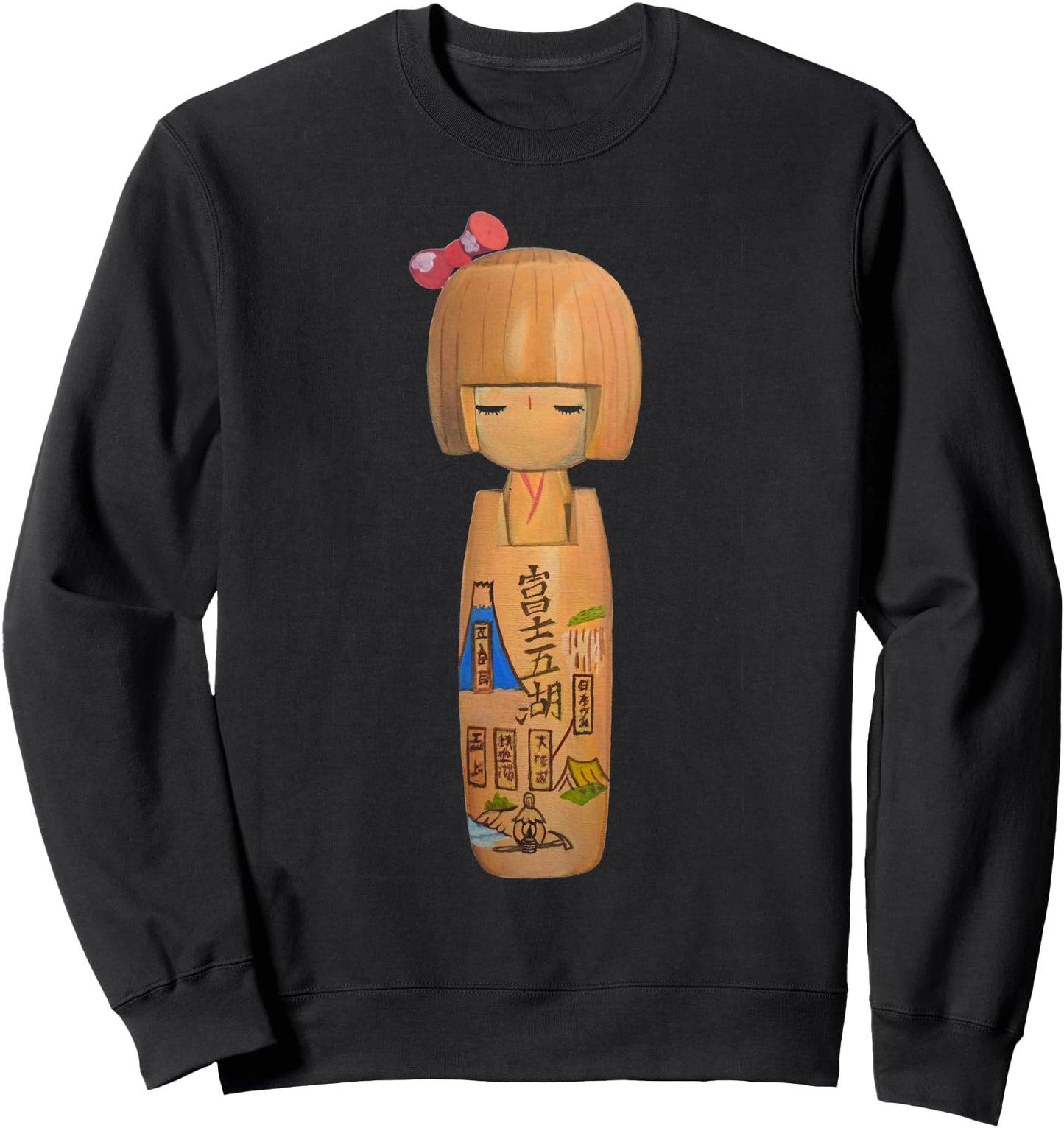 Japanese Kawaii Cute Kokeshi Doll Sweatshirt