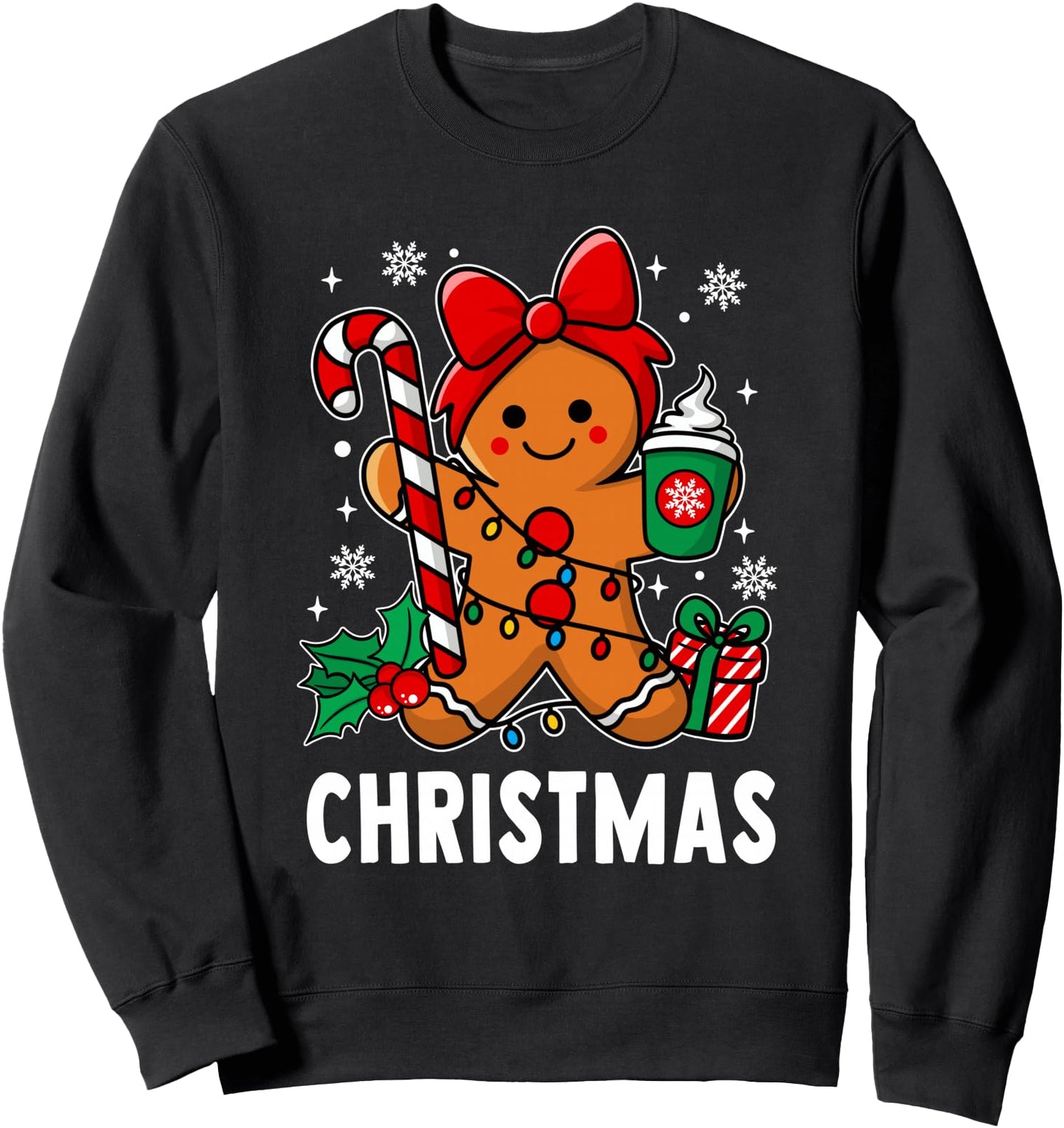 Christmas Merry Xmas Candy Cane Gingerbread Couples Pajama Sweatshirt