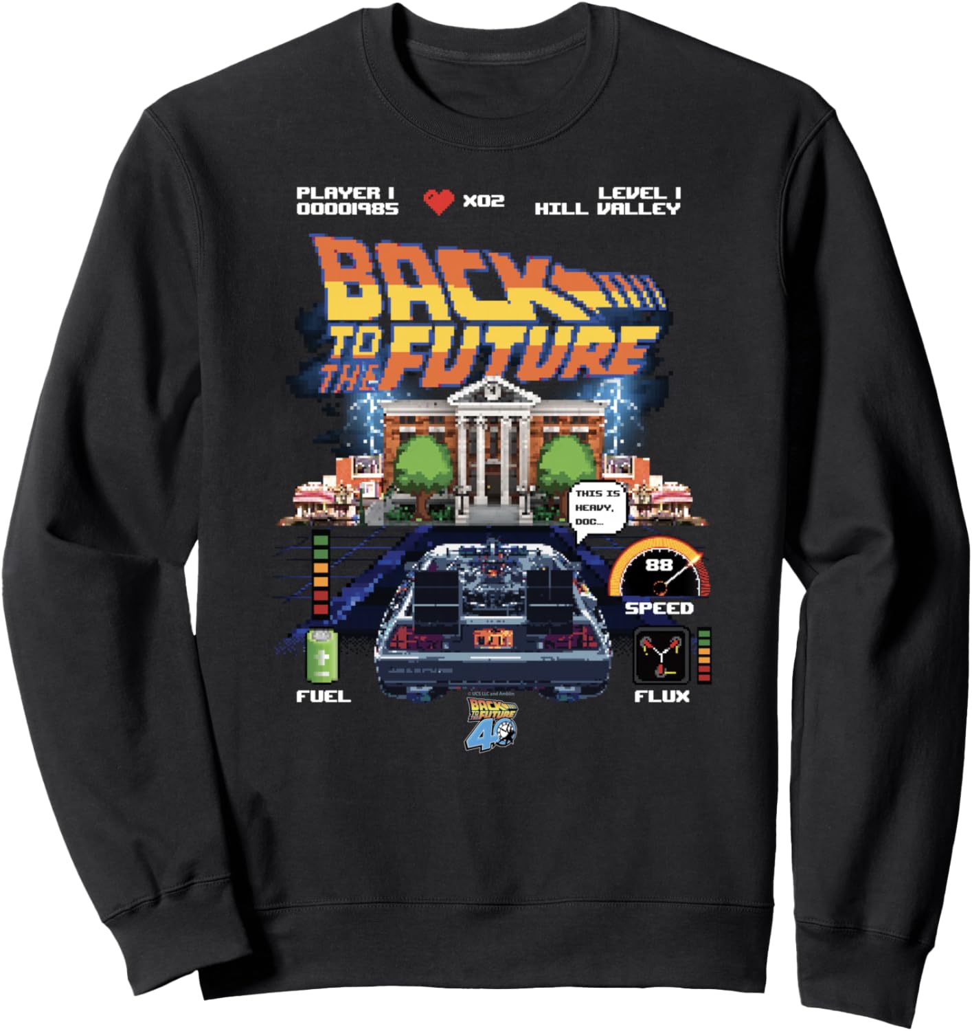 Back To The Future 40th Anniversary Video Game Style Sweatshirt