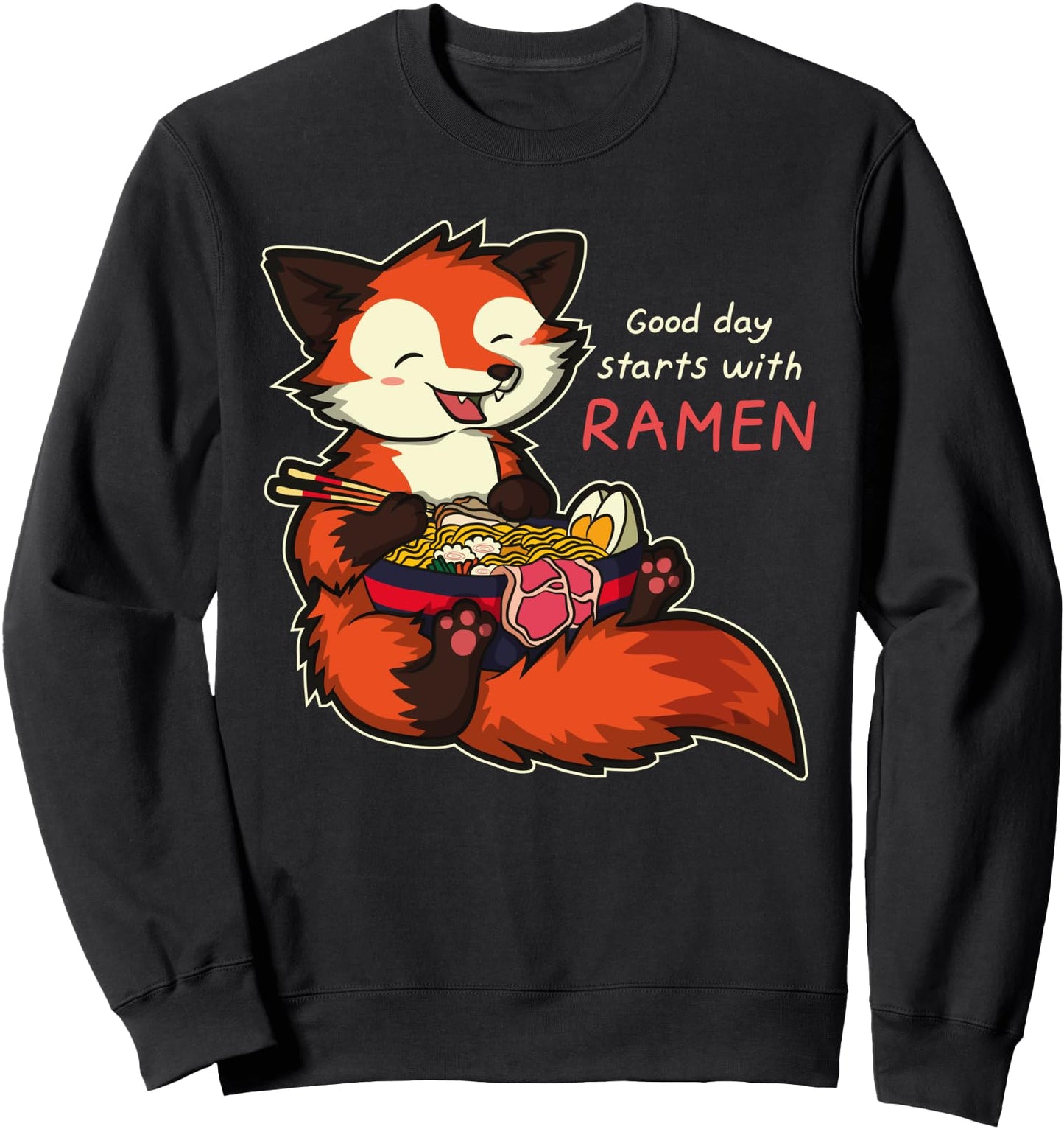 Japanese Anime Kawaii Ramen Noodles Fox Sweatshirt