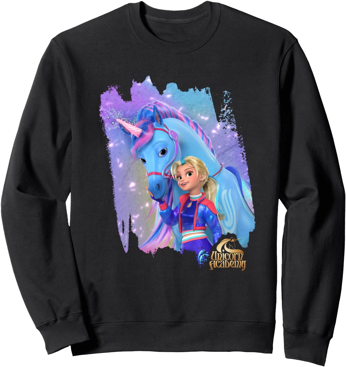 UNICORN ACADEMY Isabel and River Sweatshirt, Small, Black