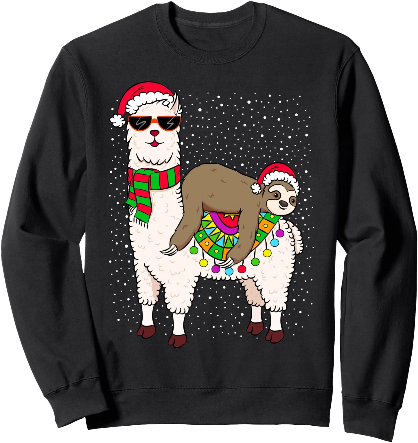 Sloth Riding Llama Christmas Sweater Cute Sloth Xmas Gift Sweatshirt