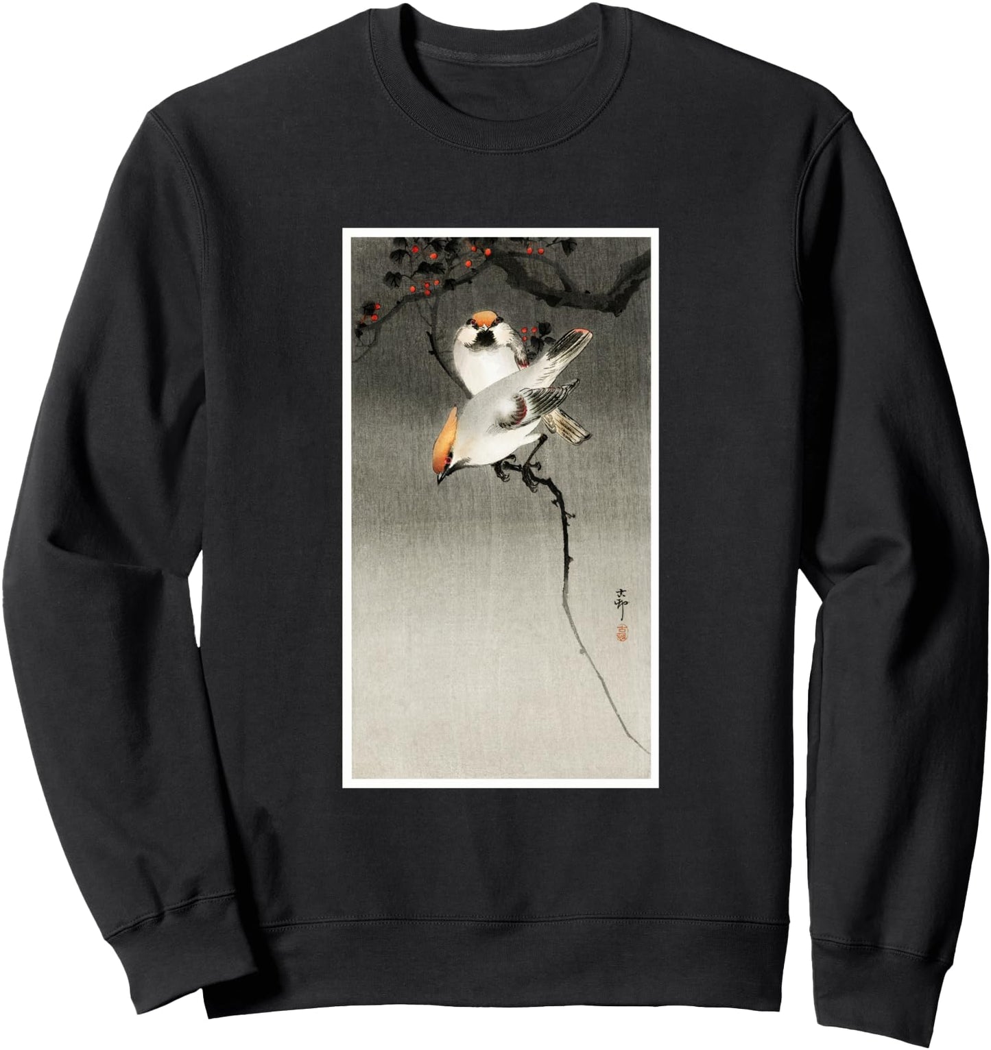 Vintage Bohemian Waxing Birds by Ohara Koson Japanese Art Sweatshirt