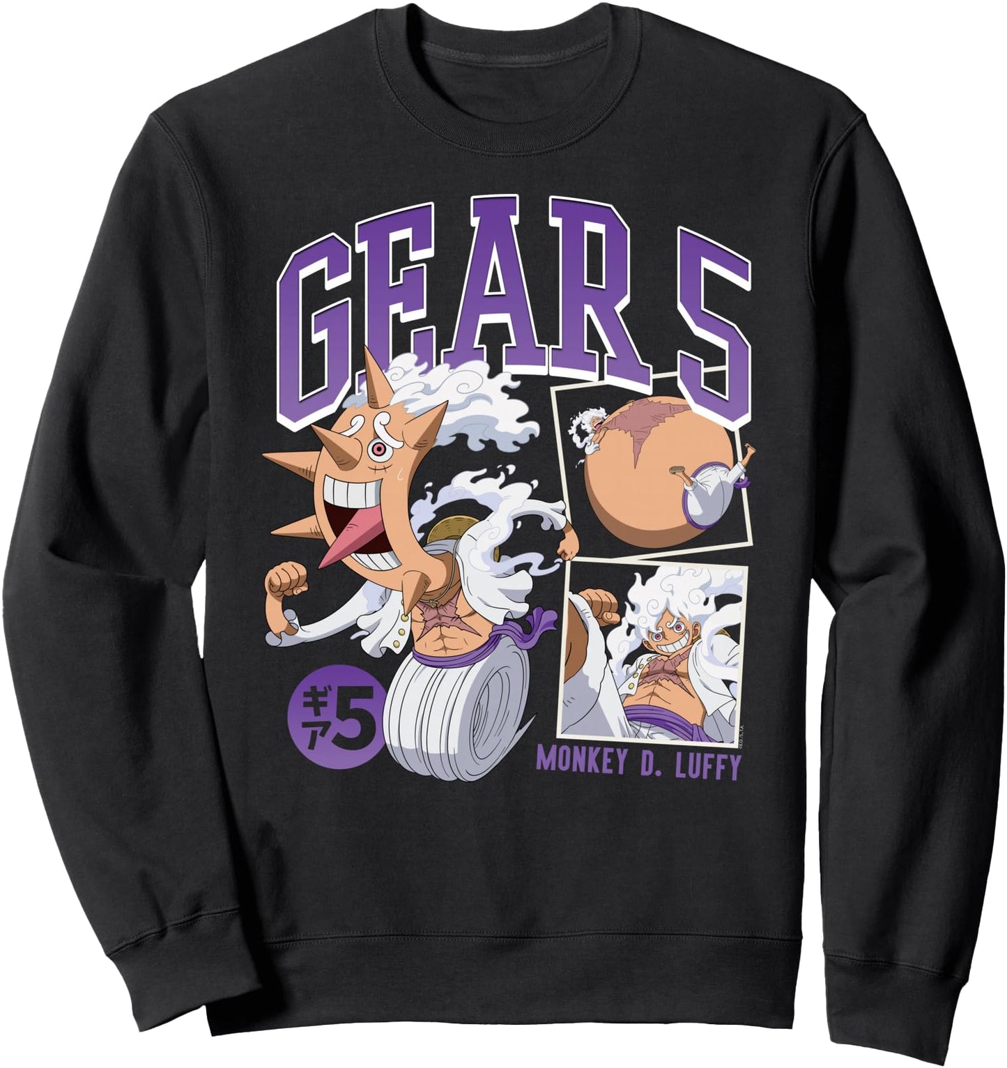 One Piece Anime Monkey D. Luffy Gear 5 Poses Sweatshirt