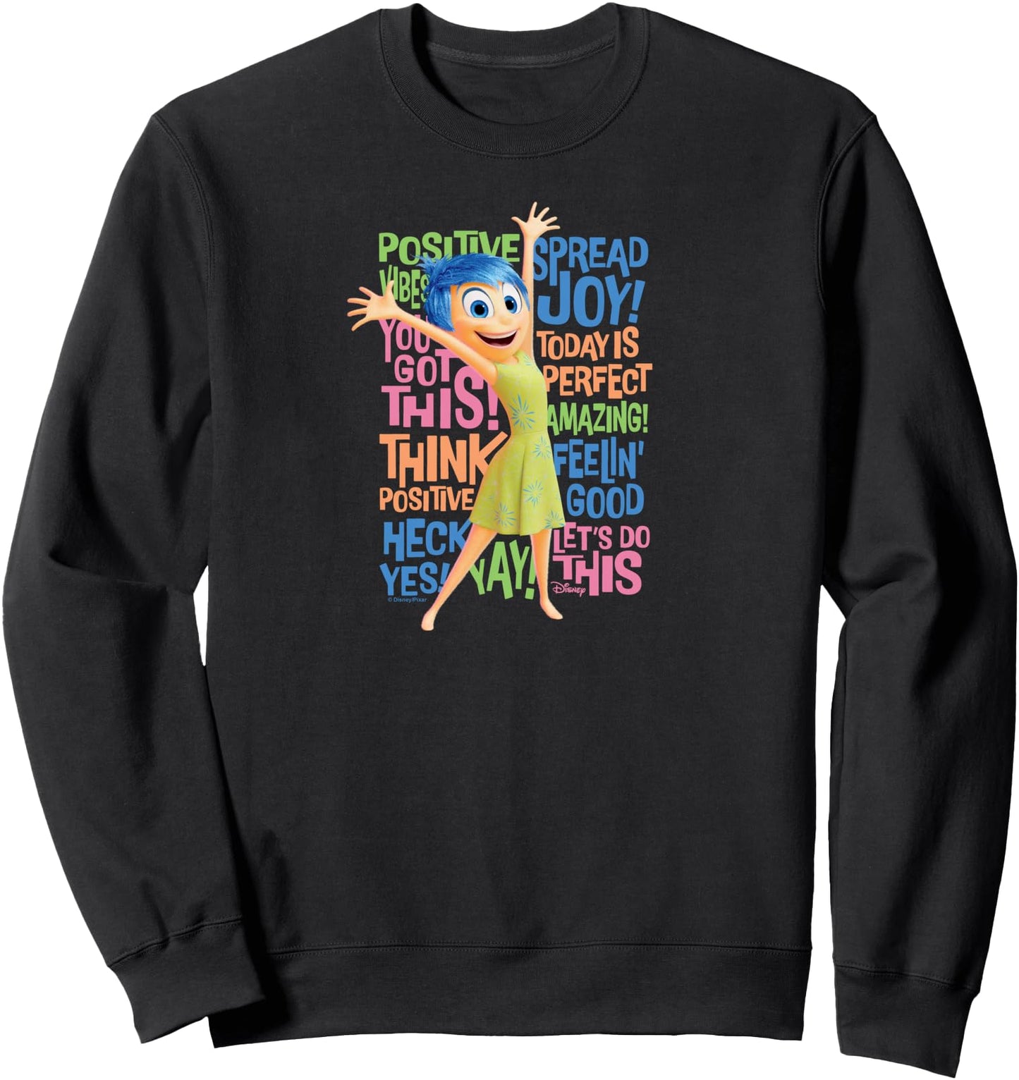 Inside Out 2 - Joy Character Positive Words Sweatshirt