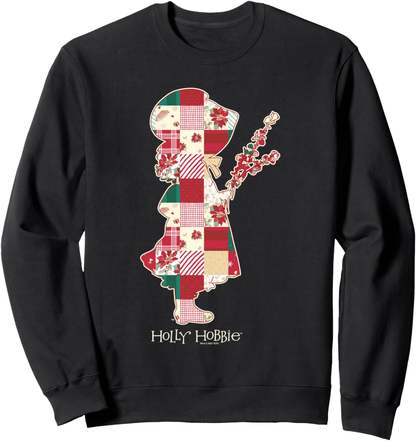 Holly Hobbie Christmas Fill Silhouette Vintage Chest Logo Sweatshirt