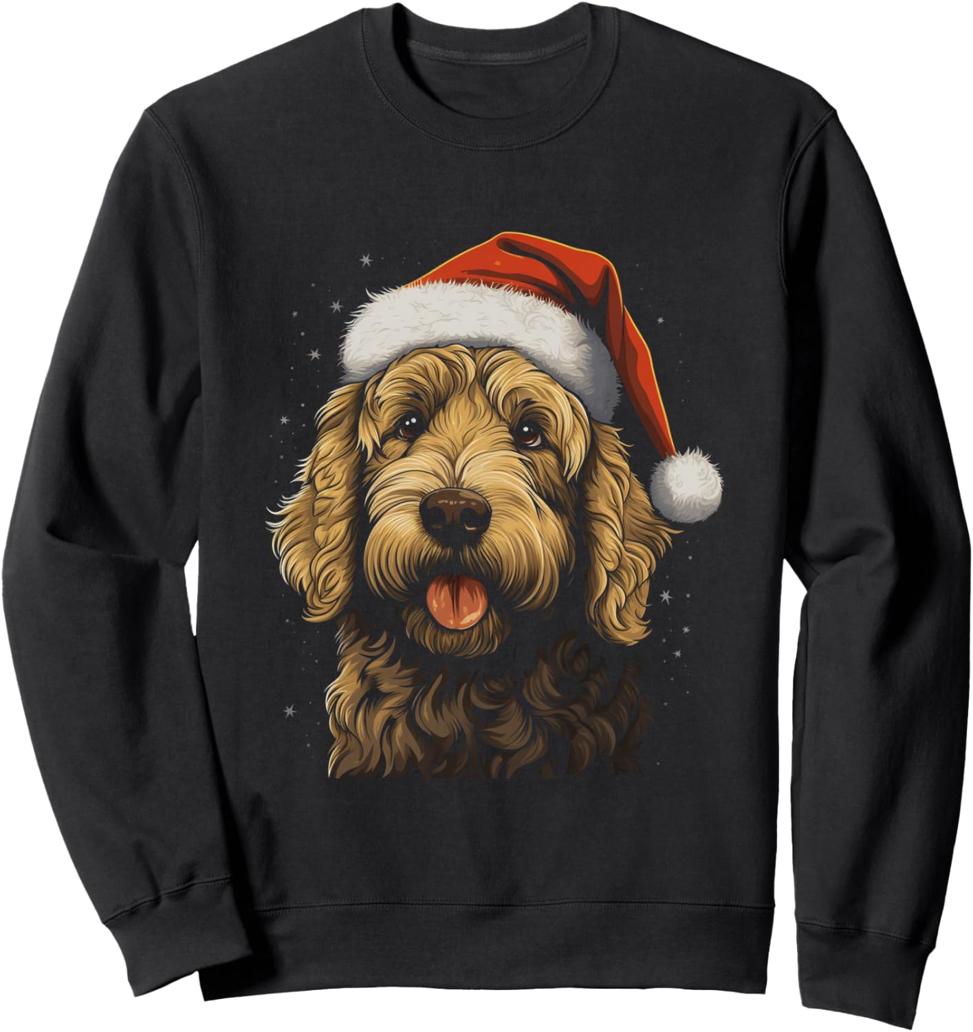 Golden Doodle Dog Dogs Christmas Walking Dog Fan Sweatshirt