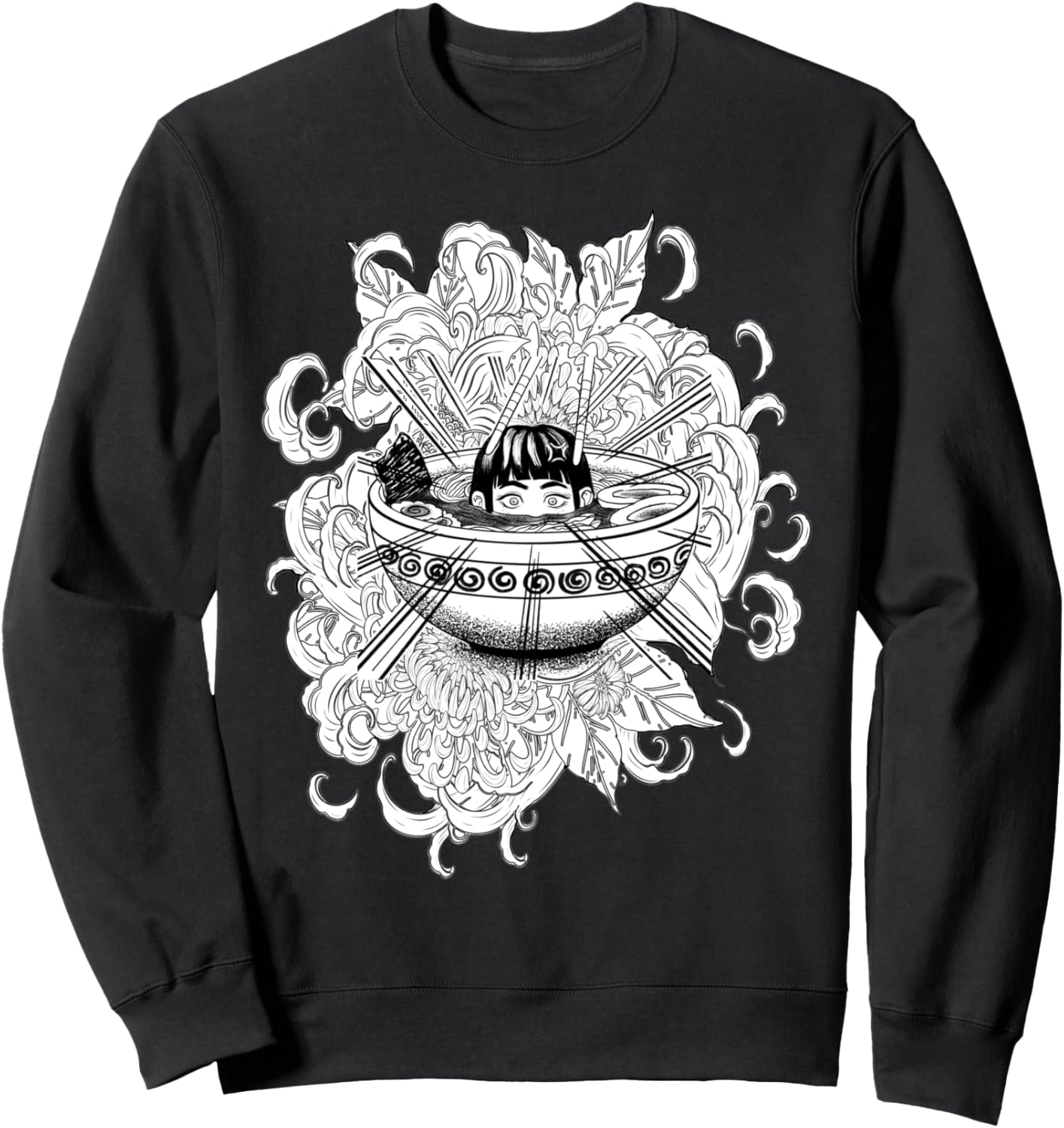 Japanese Girl Anime Floral Graphic Sweatshirt