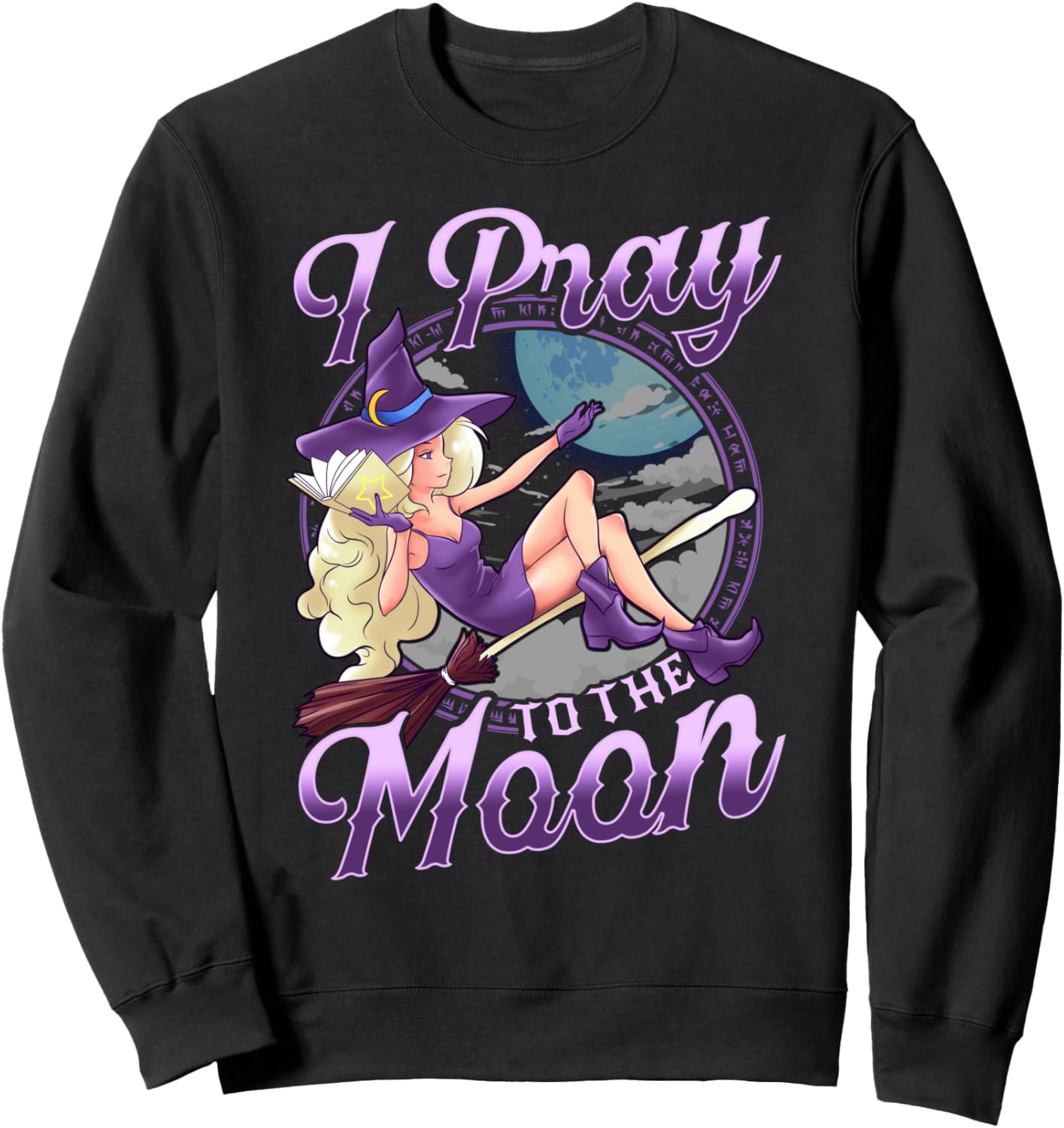 Halloween Witch I Pray to Moon Anime Sweatshirt