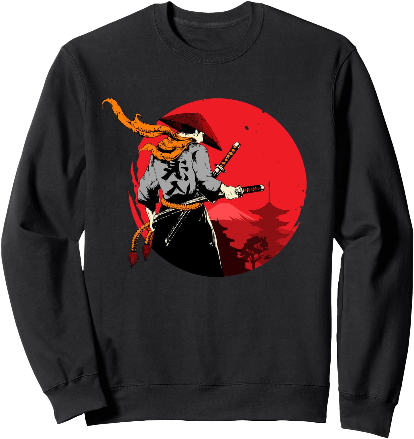 Vintage Japan geisha and samurai japanese retro art Sweatshirt