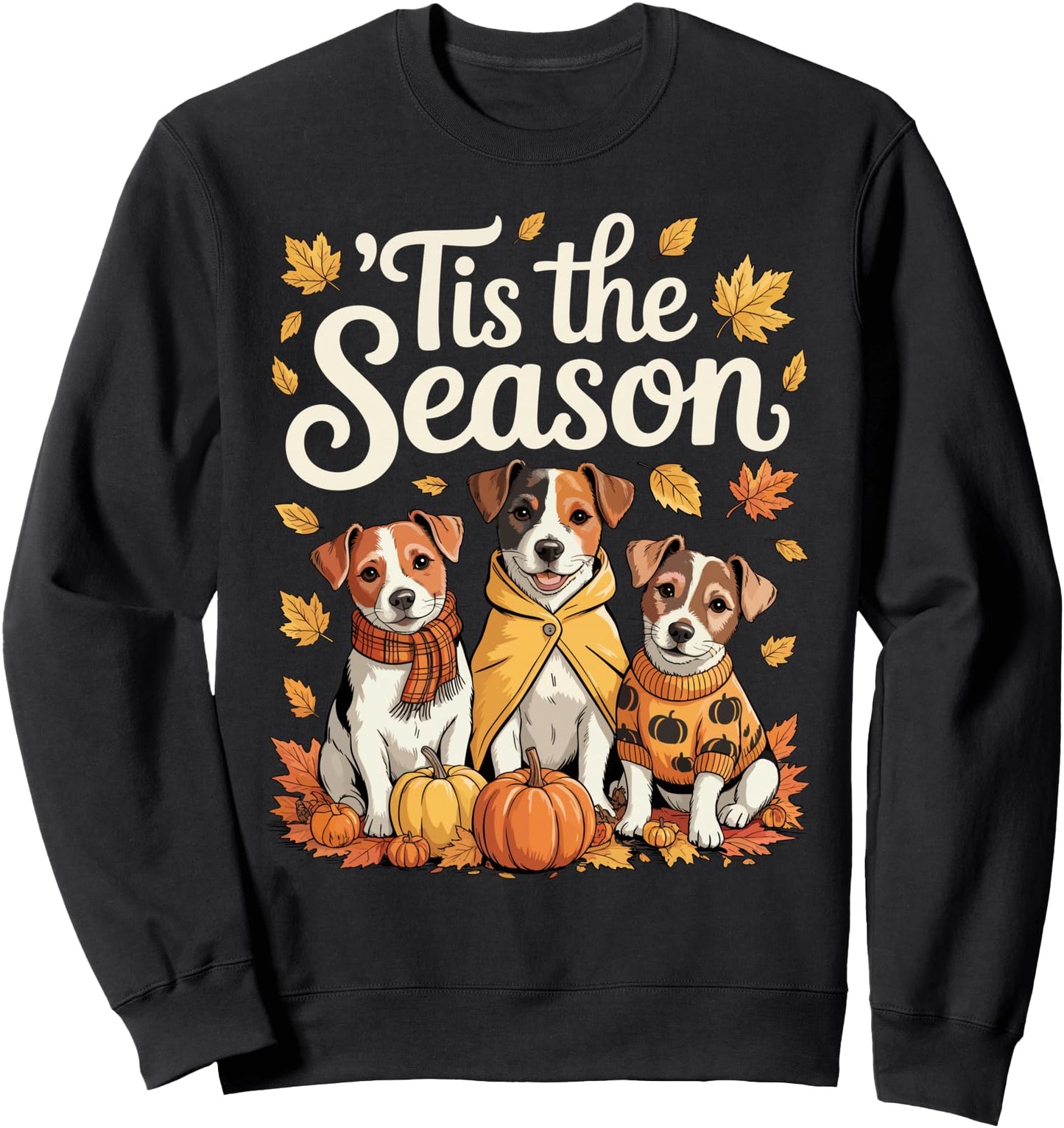 Tis The Season Jack Russell Terrier Fall Autumn Pumpkin Dog Sweatshirt