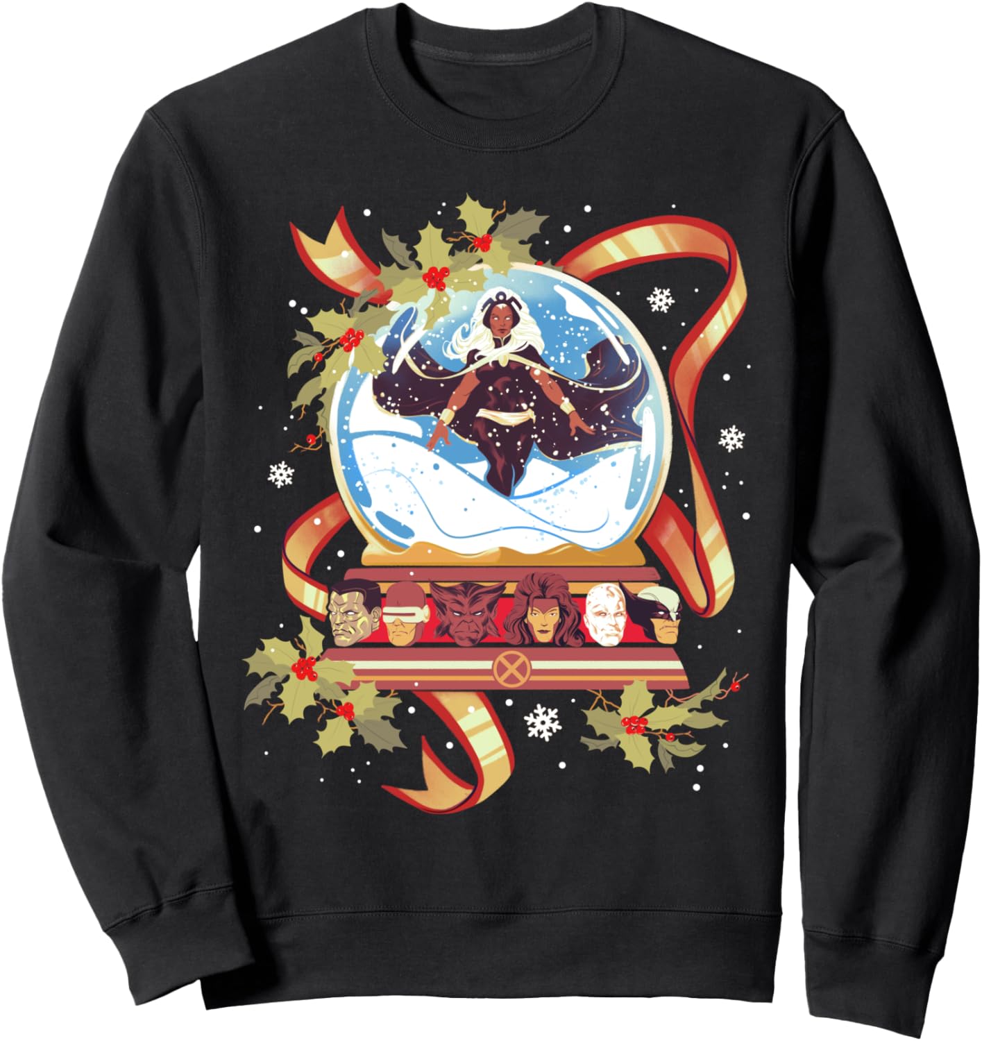 Marvel Storm and the X-Men Christmas Holiday Snow Globe Sweatshirt