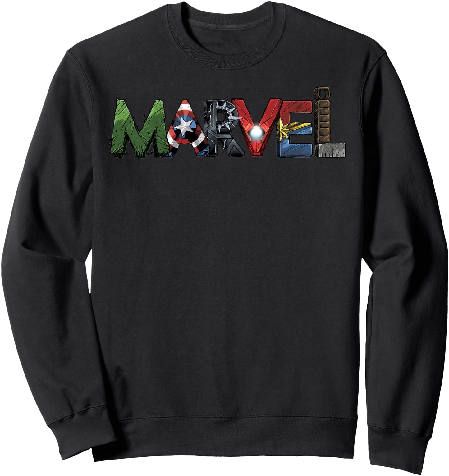 Marvel Avengers Character Text Portrait Sweatshirt