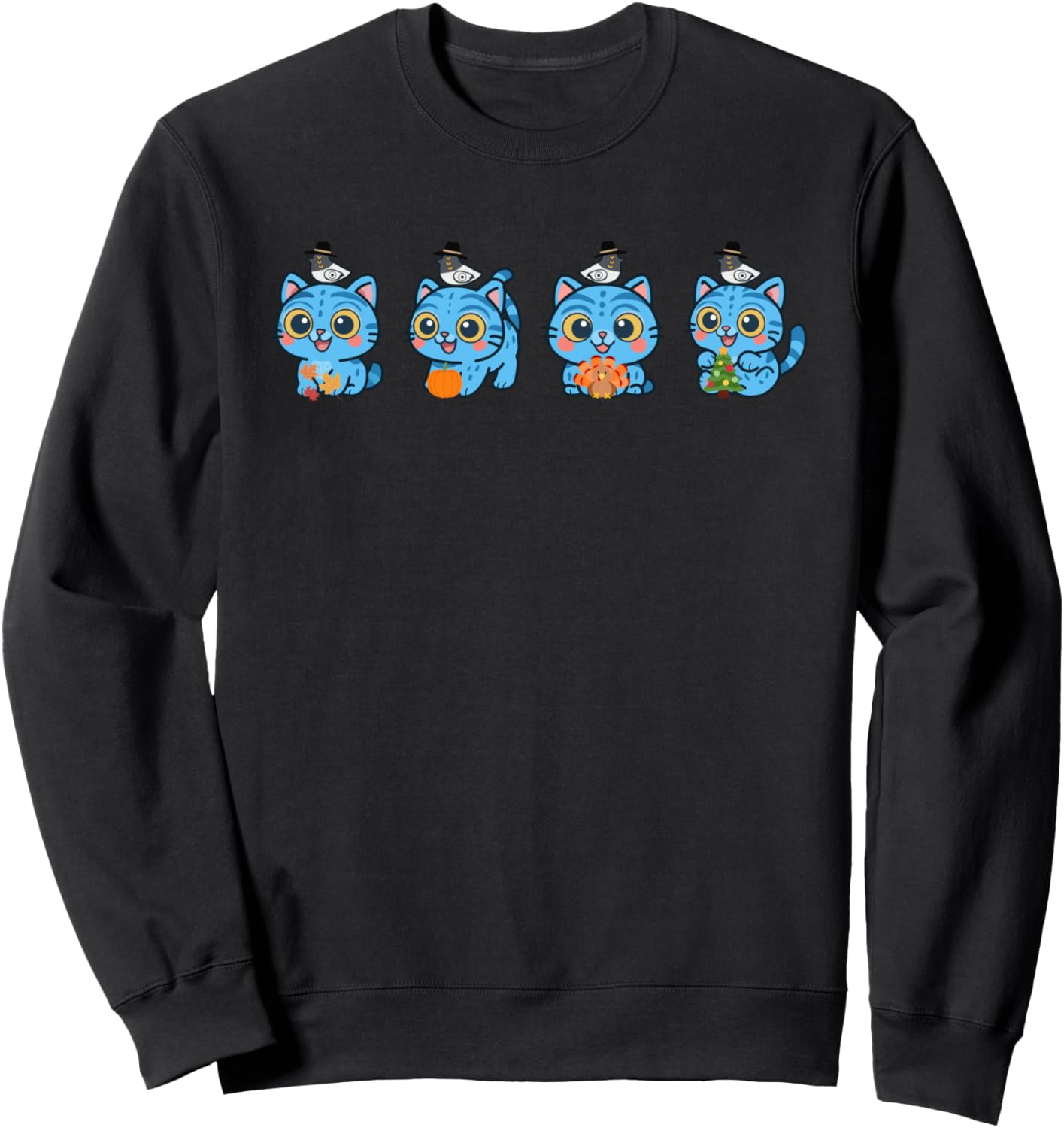 Hallowthanksmas Derpy Cat, K Pop inspired, holidays Sweatshirt