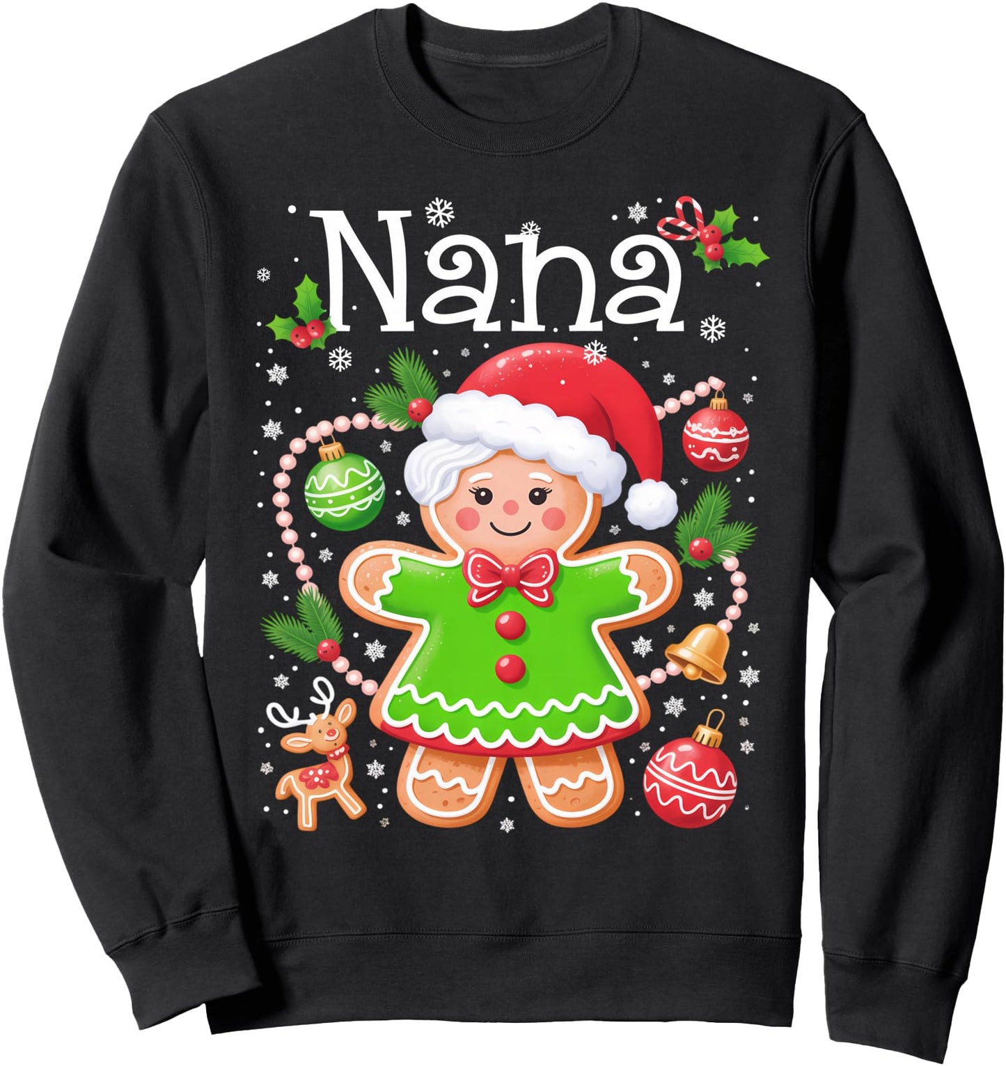 Cute Nana Gingerbread Family Matching Christmas Cookie Crew Sweatshirt