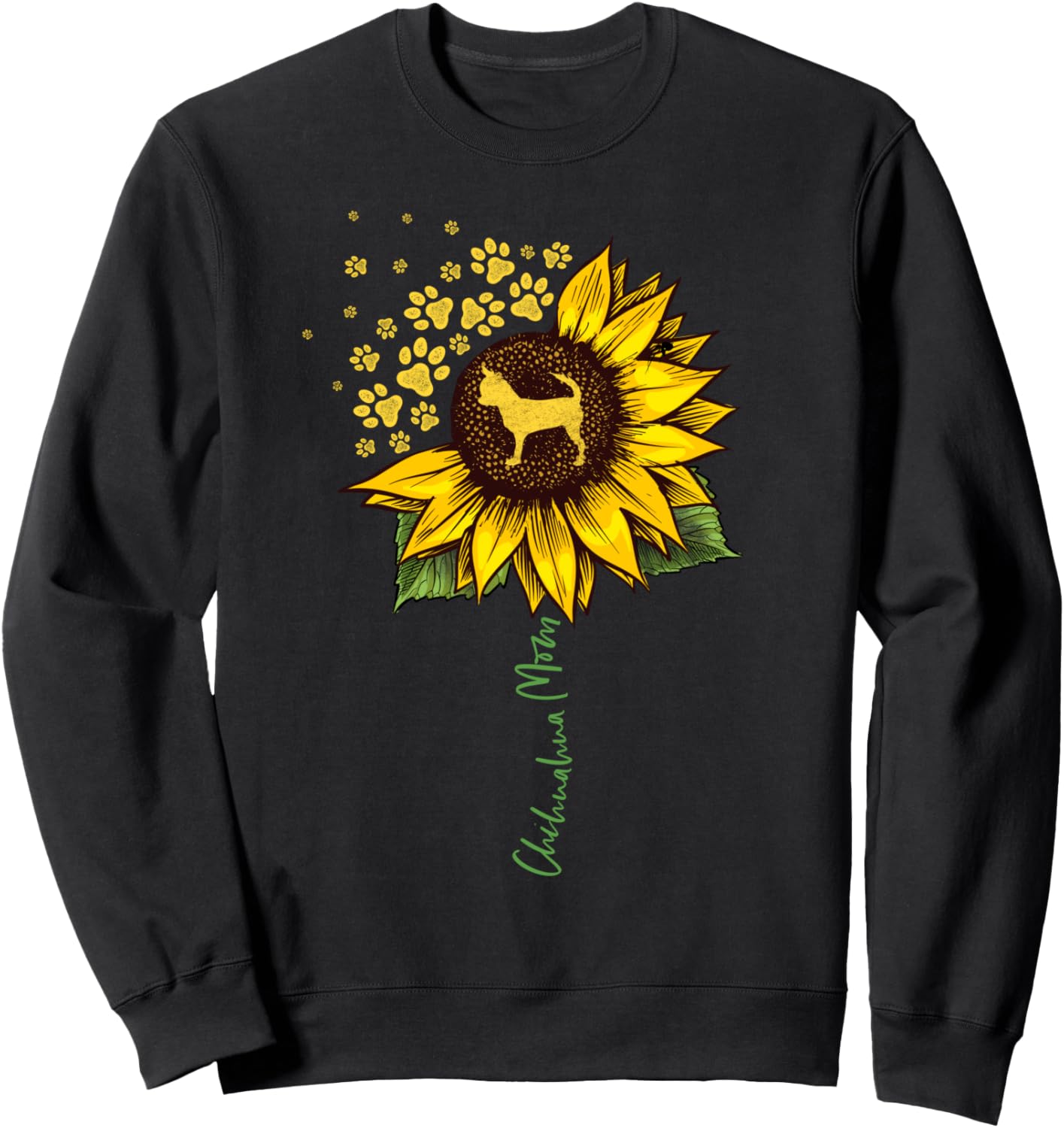 Chihuahua Mom Sunflower Chiwawa Lover Gifts Dog Mom Mama Sweatshirt